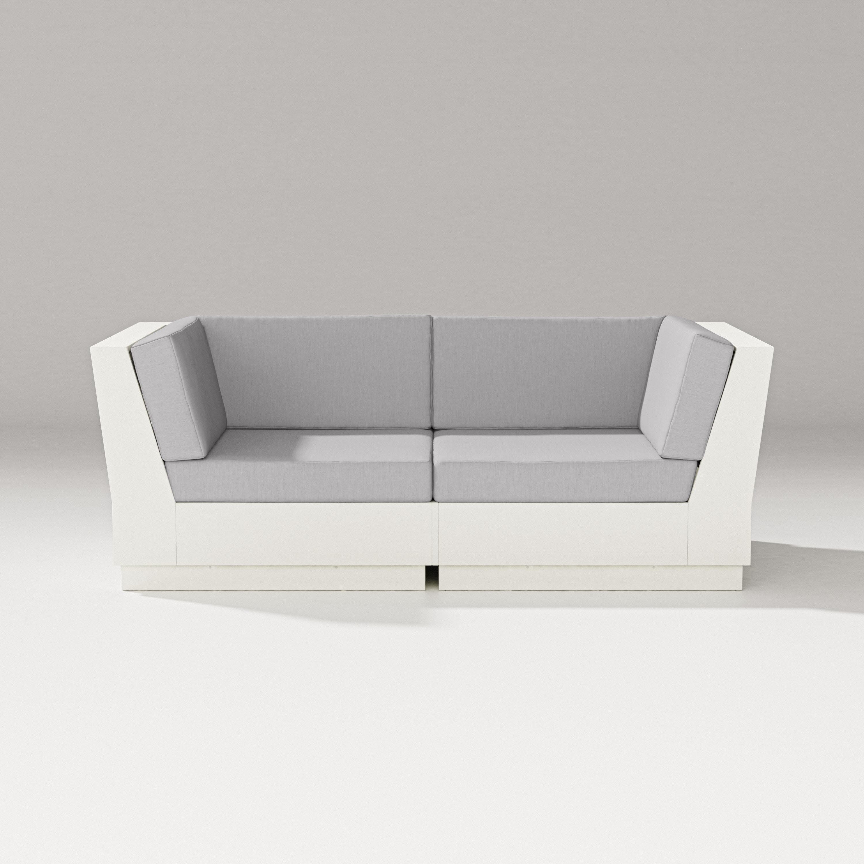 Elevate Loveseat Sectional in Vintage White / Granite