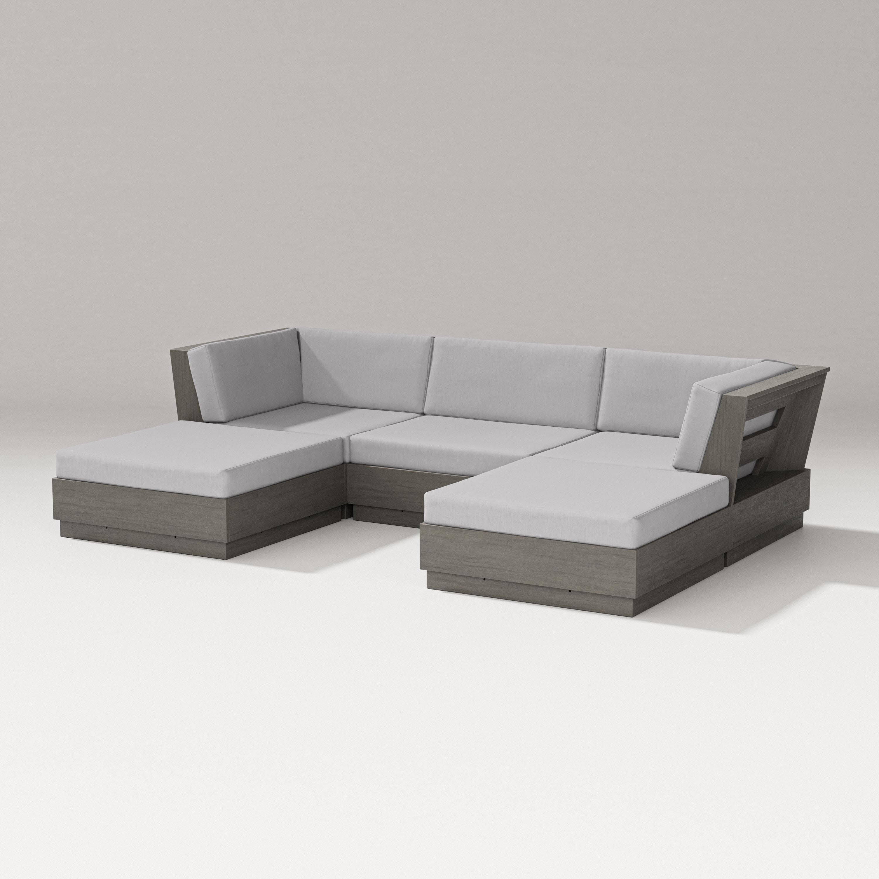Elevate Double Chaise Sectional in Driftwood / Granite
