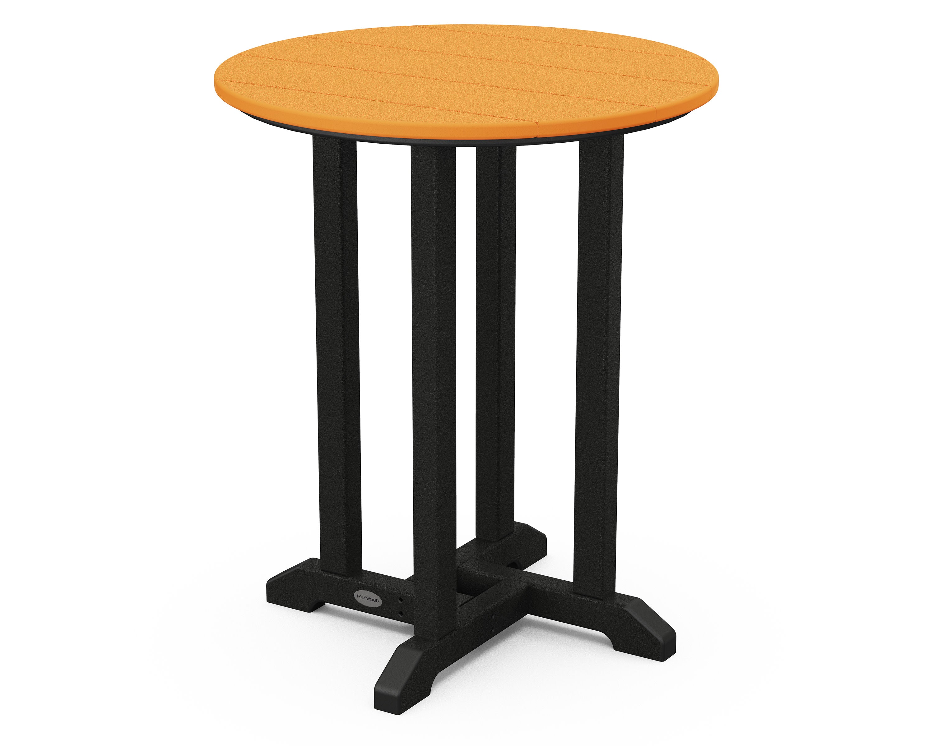 Contempo 24" Round Dining Table in Black / Tangerine