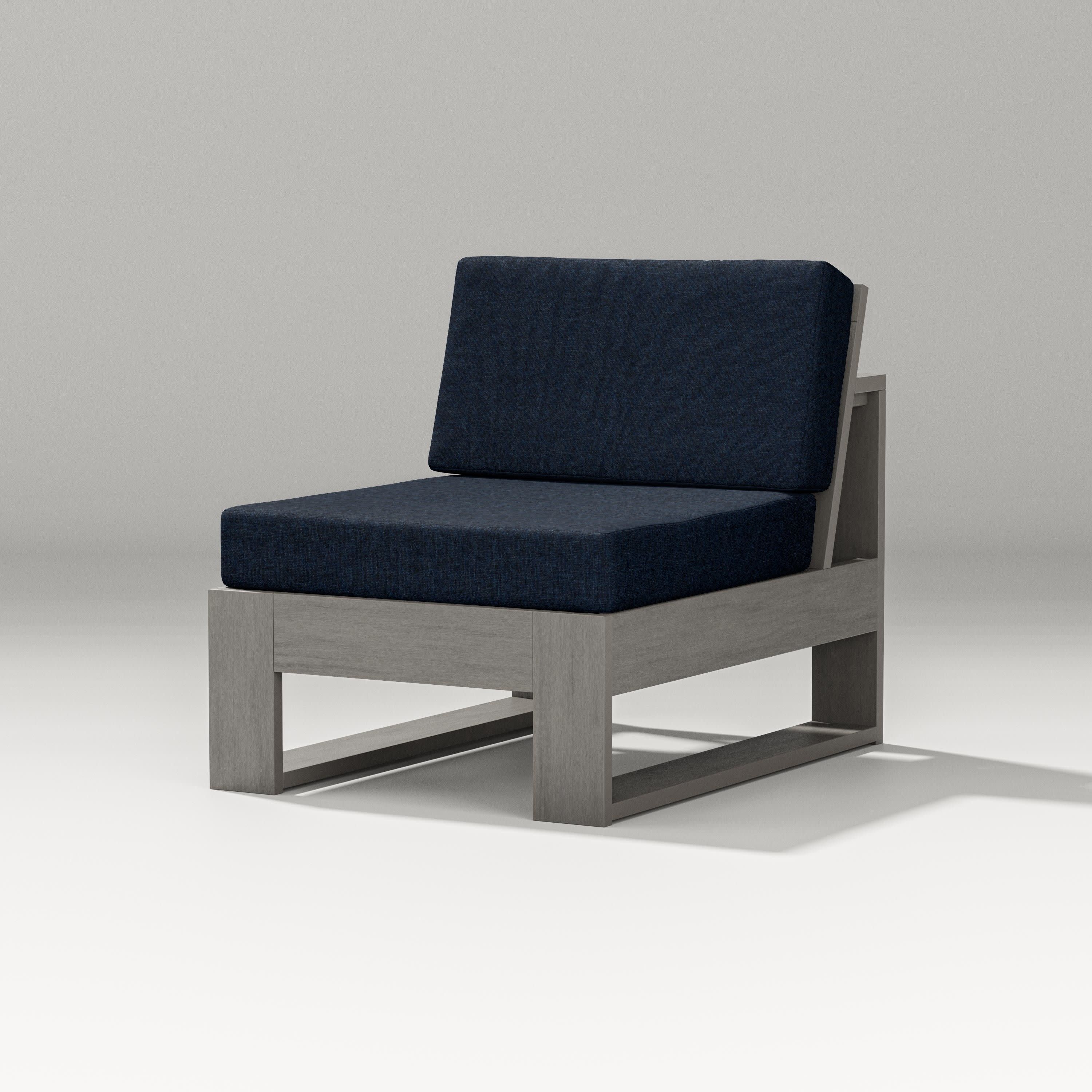 Latitude Modular Armless Chair in Driftwood / Marine Indigo