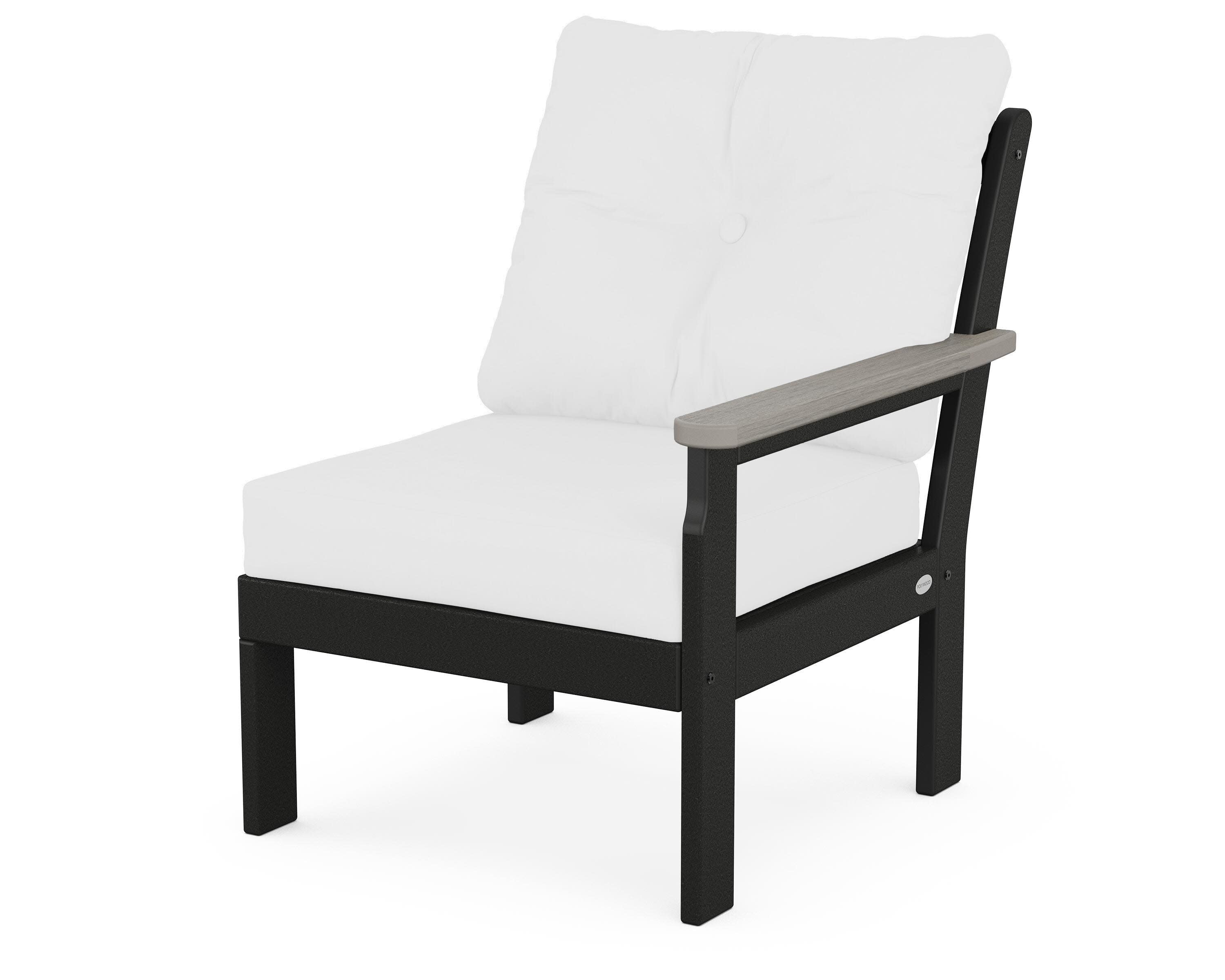 Vineyard Modular Right Arm Chair in Black / Driftwood / Natural