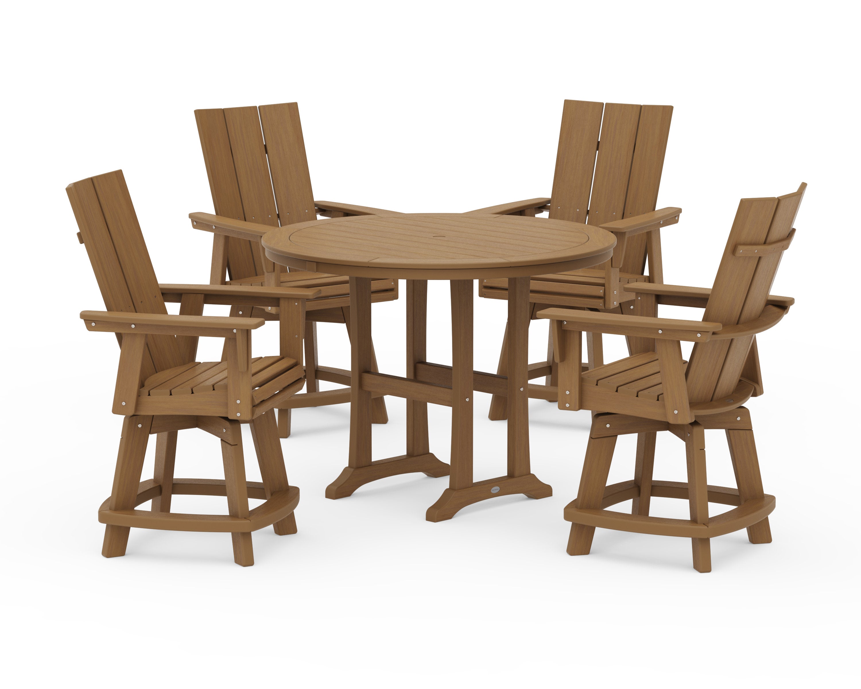 5-Piece Modern Swivel Counter Set in Natural
