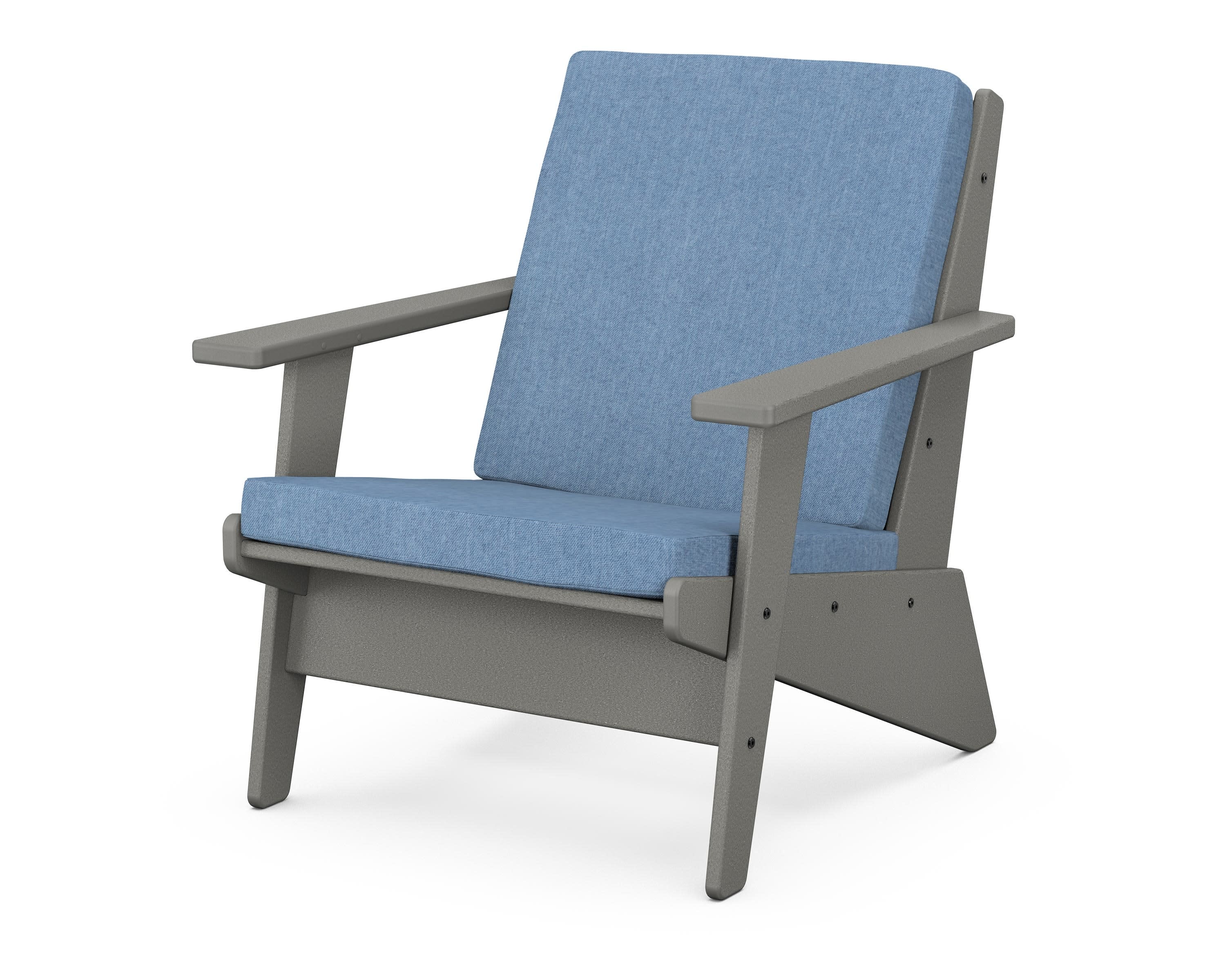 Riviera Modern Lounge Chair in Slate Grey / Sky Blue