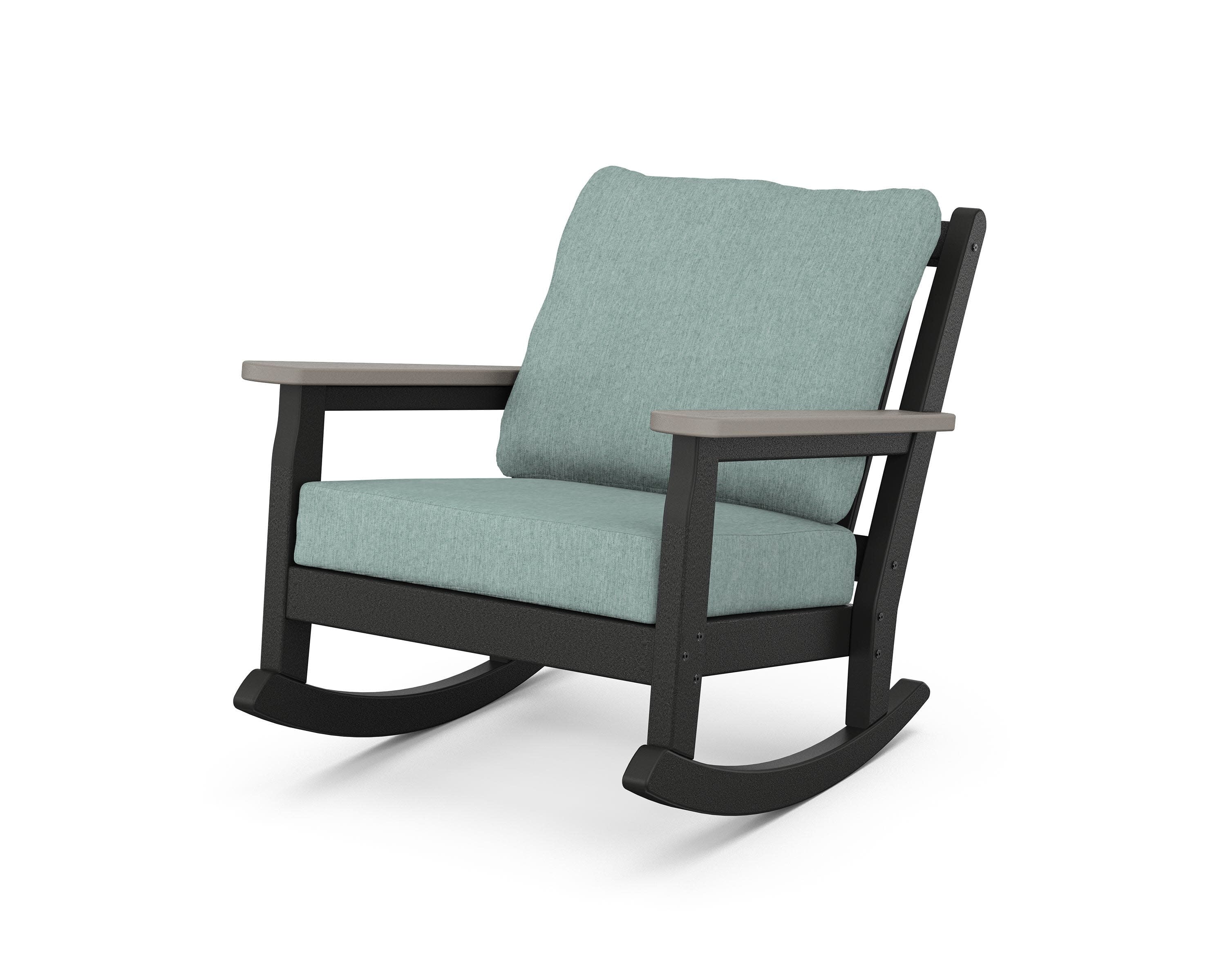 Chippendale Deep Seating Rocking Chair in Black / Driftwood / Glacier Spa