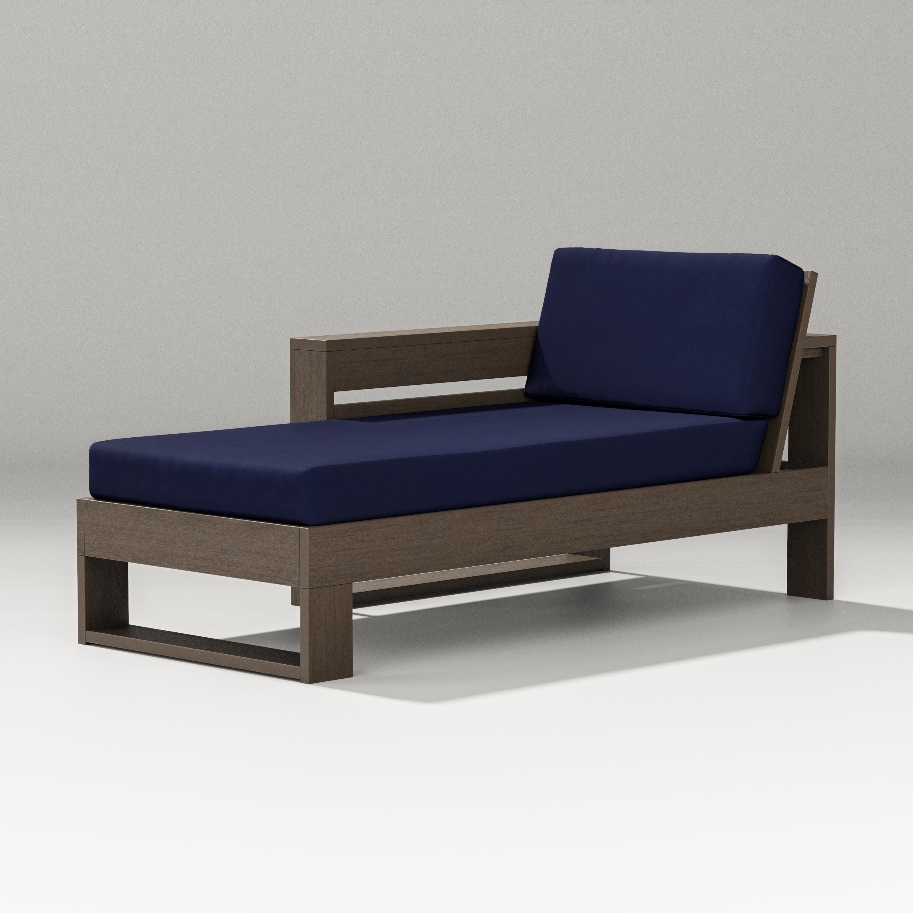 Latitude Modular Left Arm Chaise in Kona / Navy