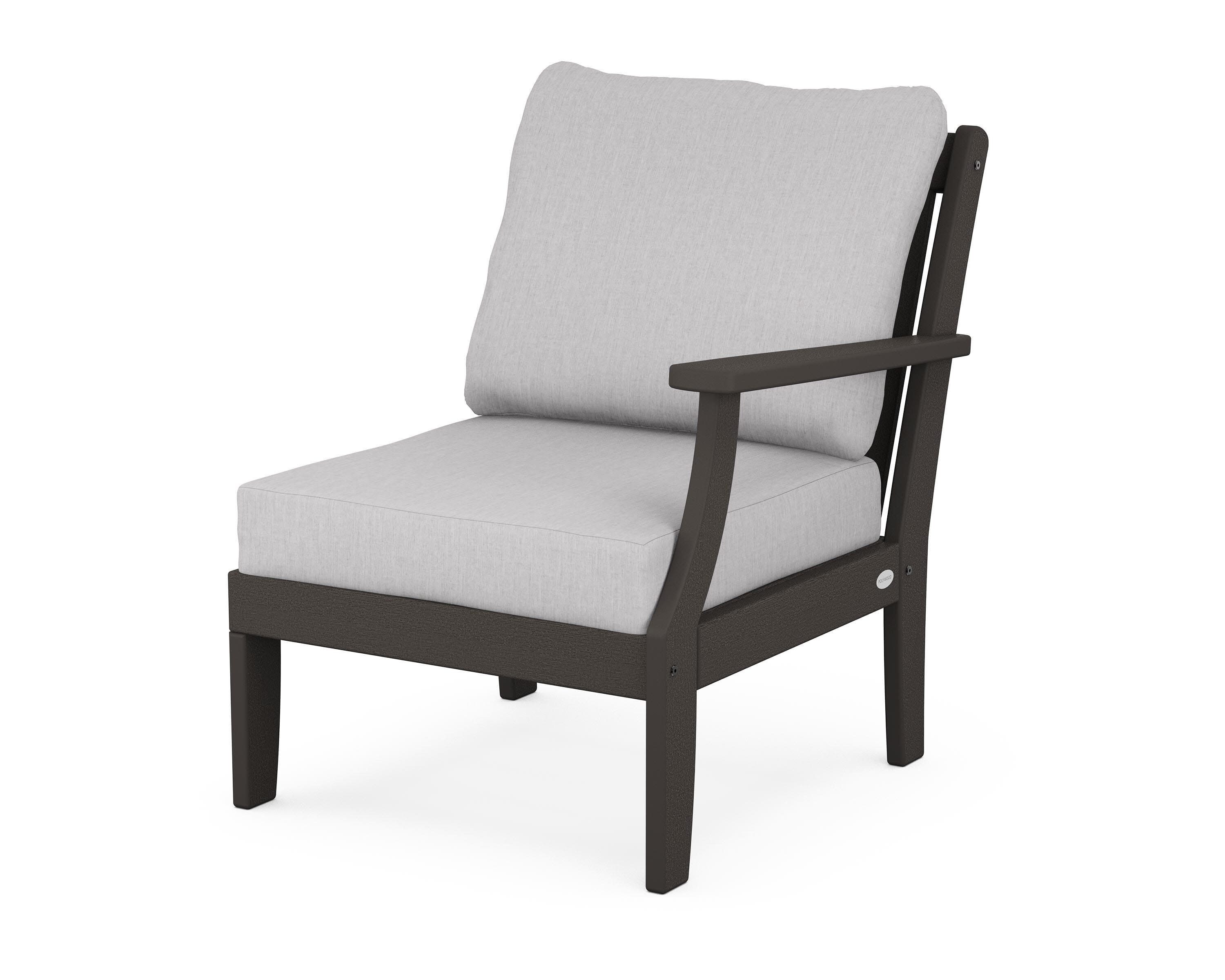 Braxton Modular Right Arm Chair in Vintage Coffee / Granite