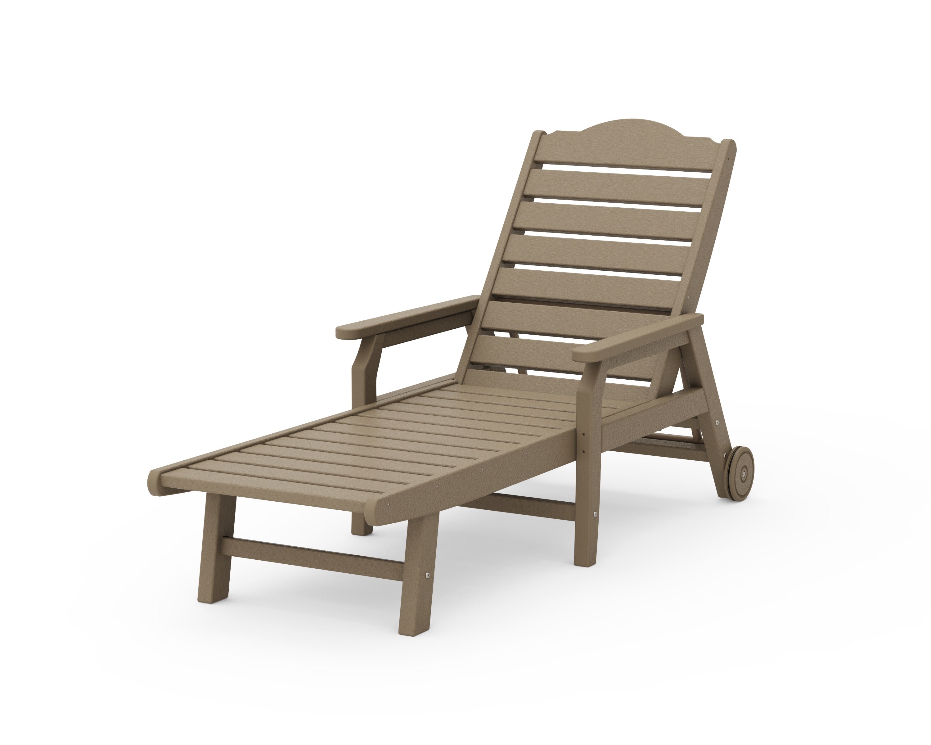 Savannah Chaise with Arms and Wheels in Vintage Sahara