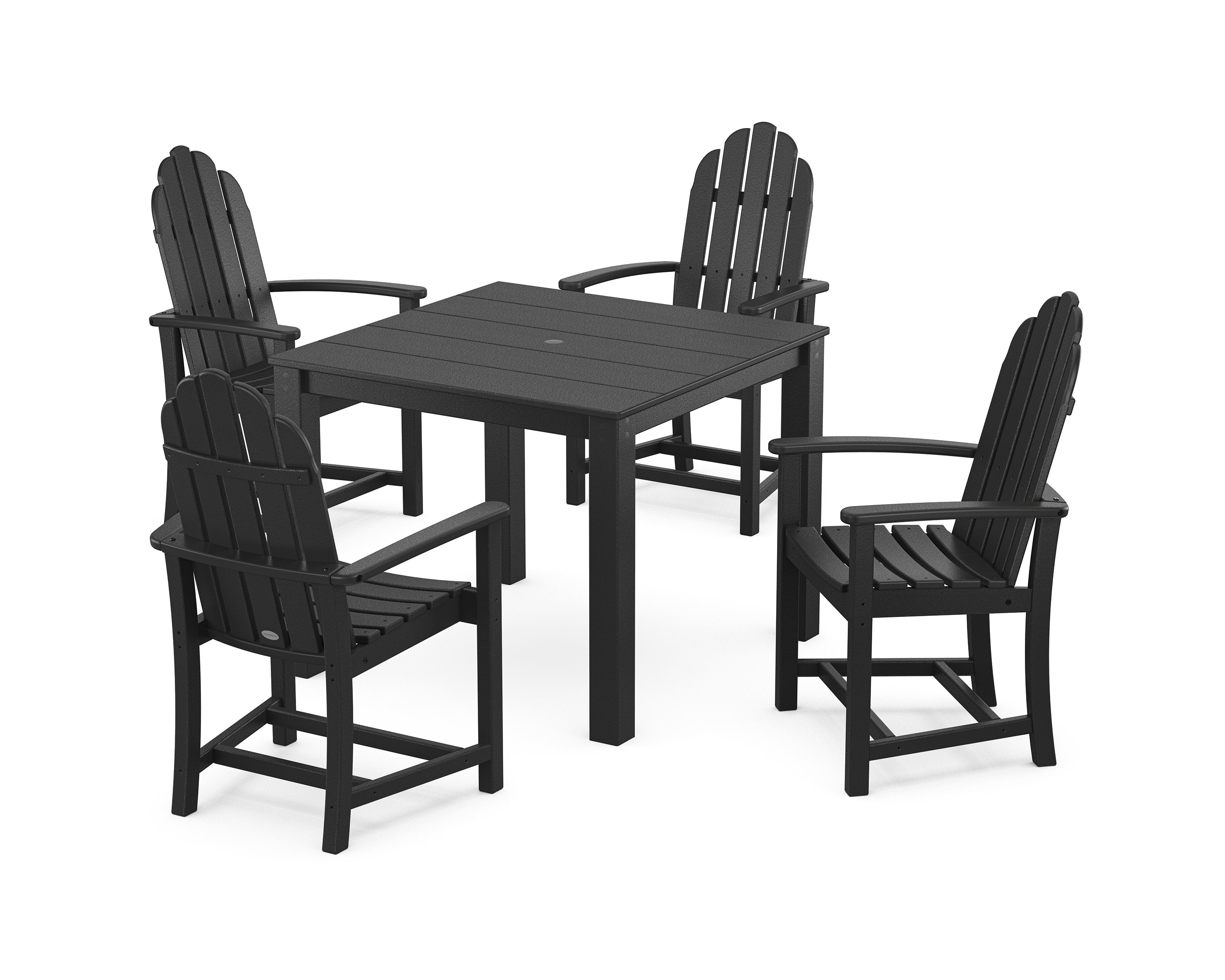 Classic Adirondack 5-Piece Parsons Dining Set in Black