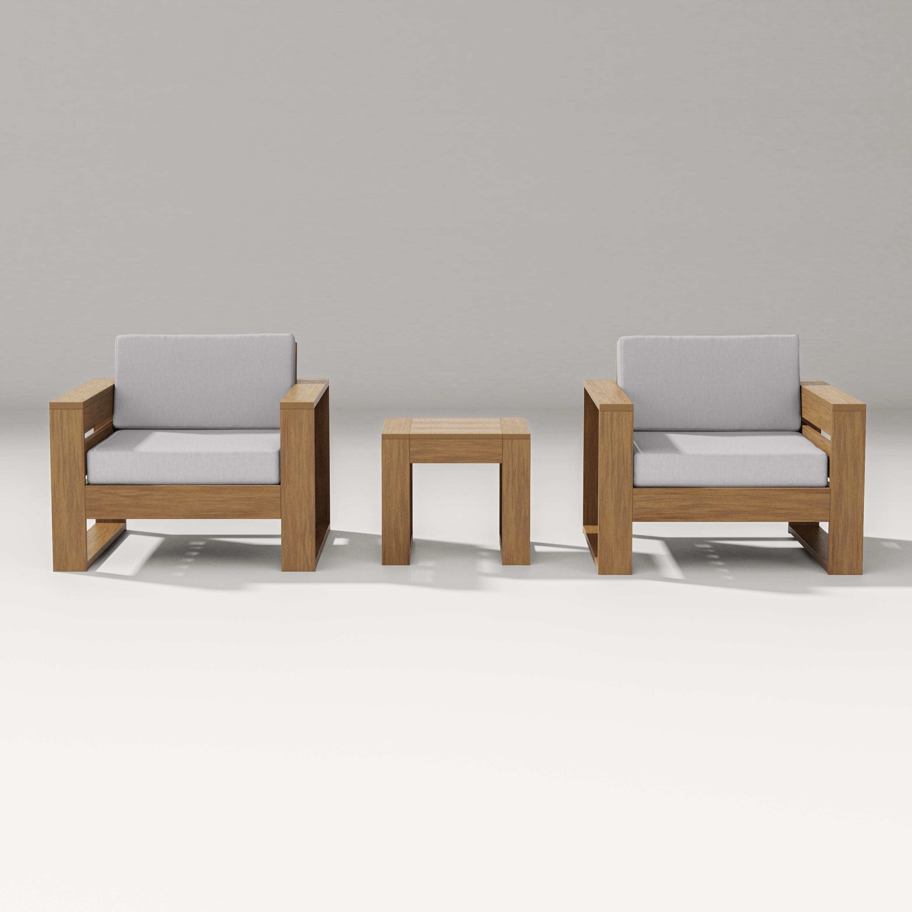 Latitude 3-Piece Lounge Chair Set in Natural / Granite
