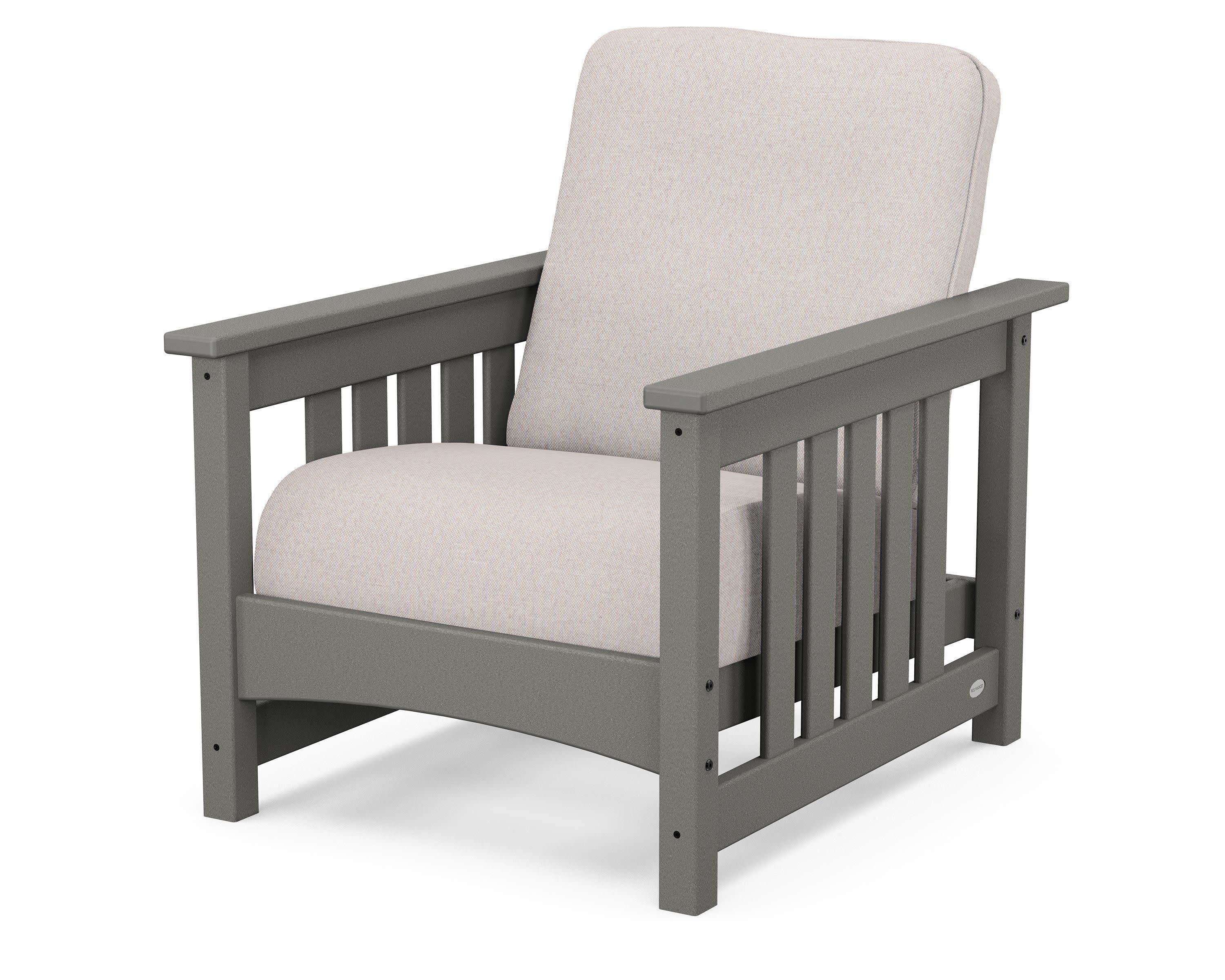 Club Mission Chair in Slate Grey / Dune Burlap