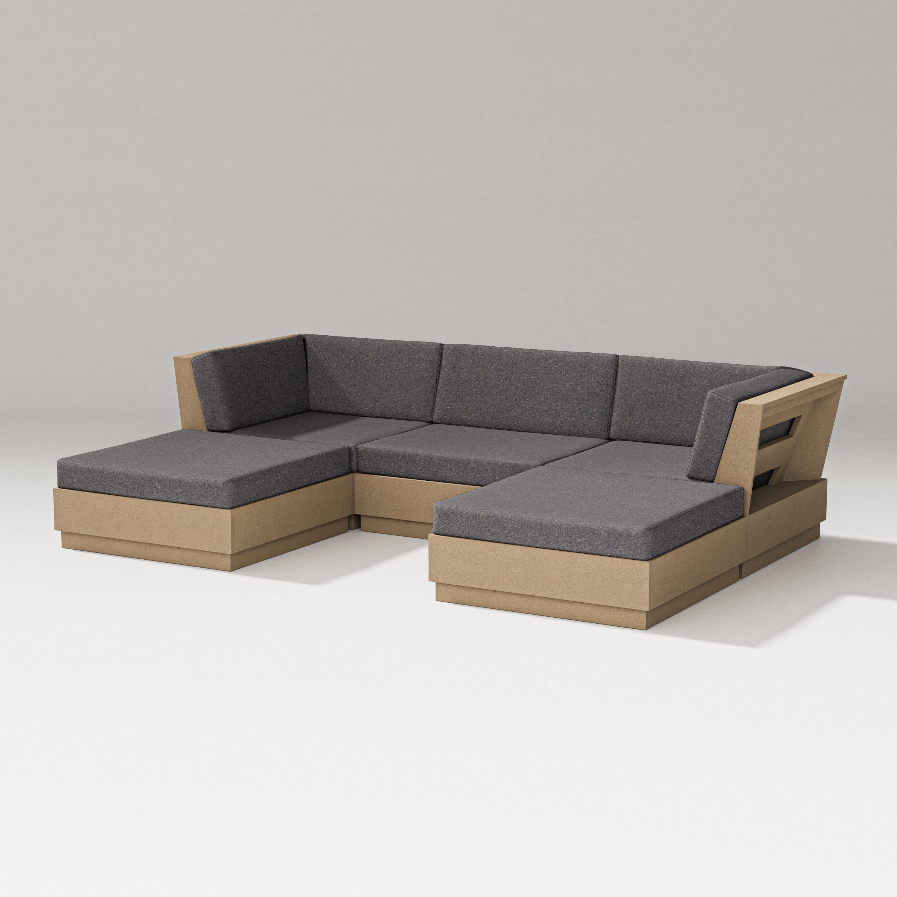 Elevate Double Chaise Sectional in Vintage Sahara / Ash Charcoal