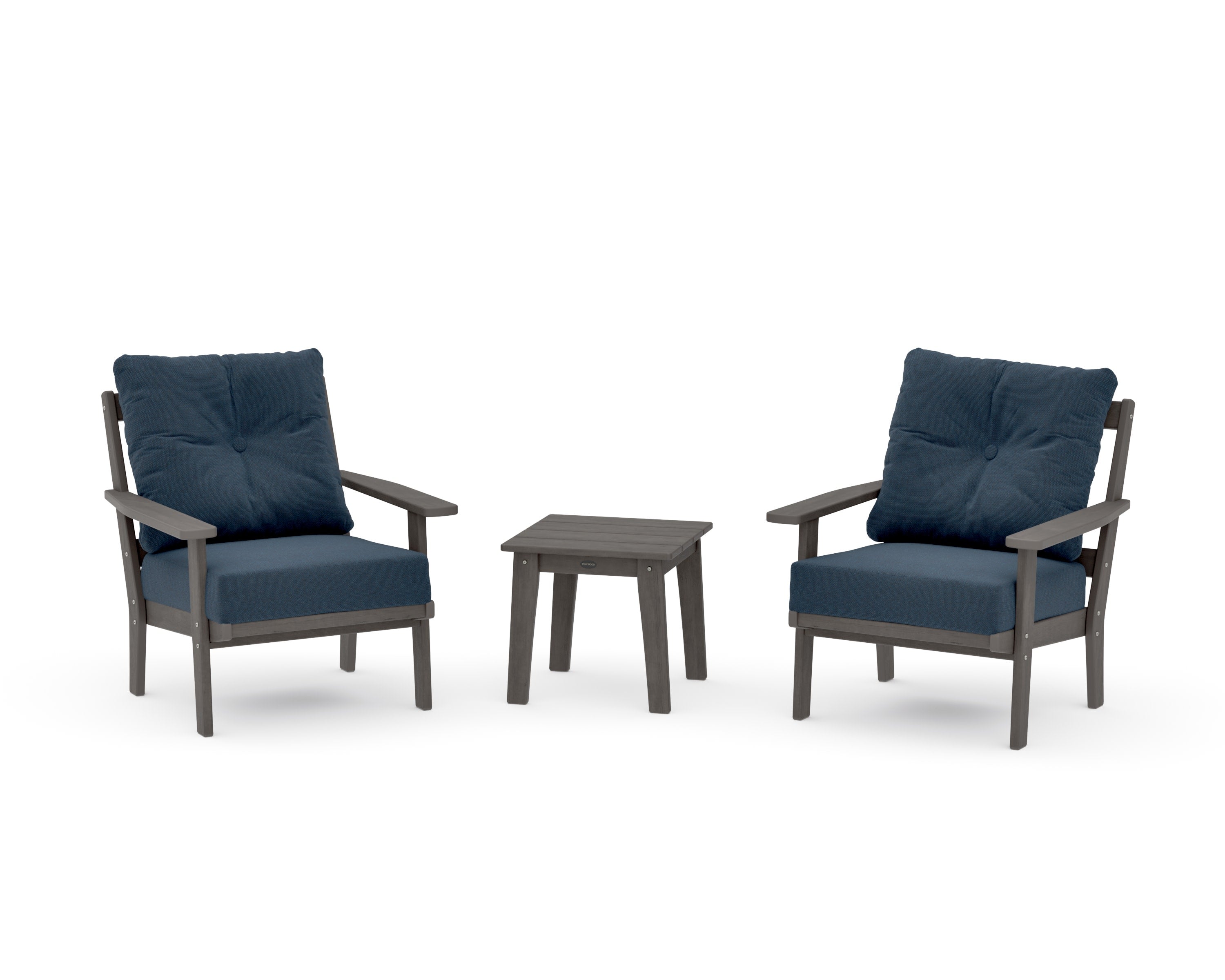 Oxford 3-Piece Deep Seating Set in Driftwood / Marine Indigo