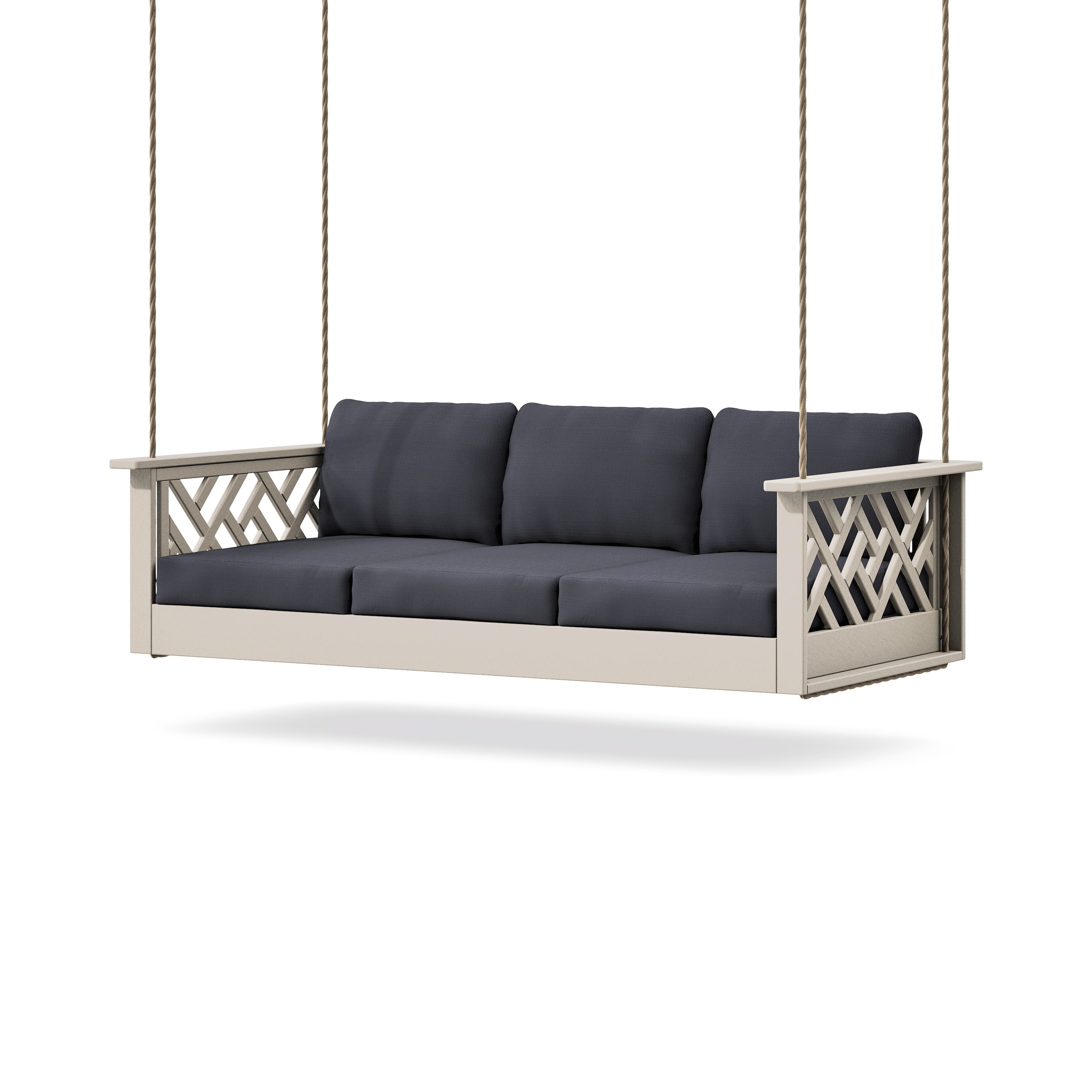 Chippendale Daybed Swing in Sand / Midnight Linen