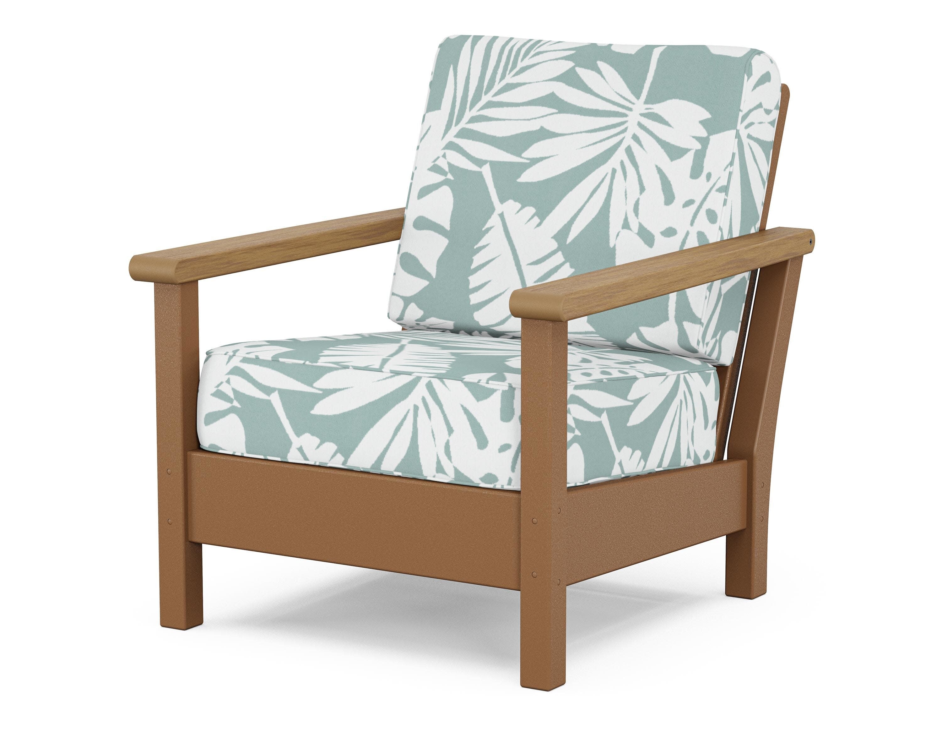 Harbour Deep Seating Chair in Teak / Natural / Leaf Glacier Spa