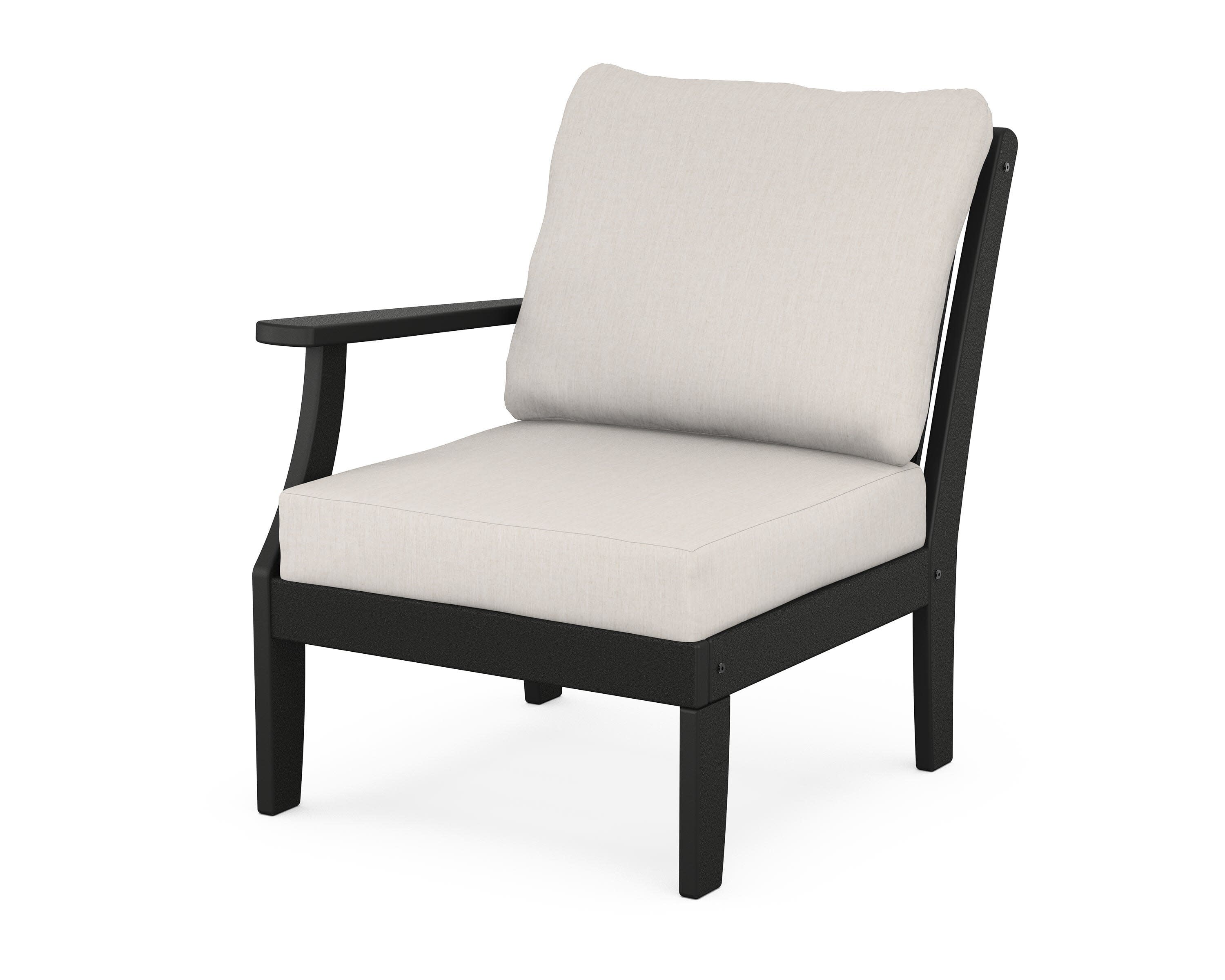 Braxton Modular Left Arm Chair in Black / Cast Ash