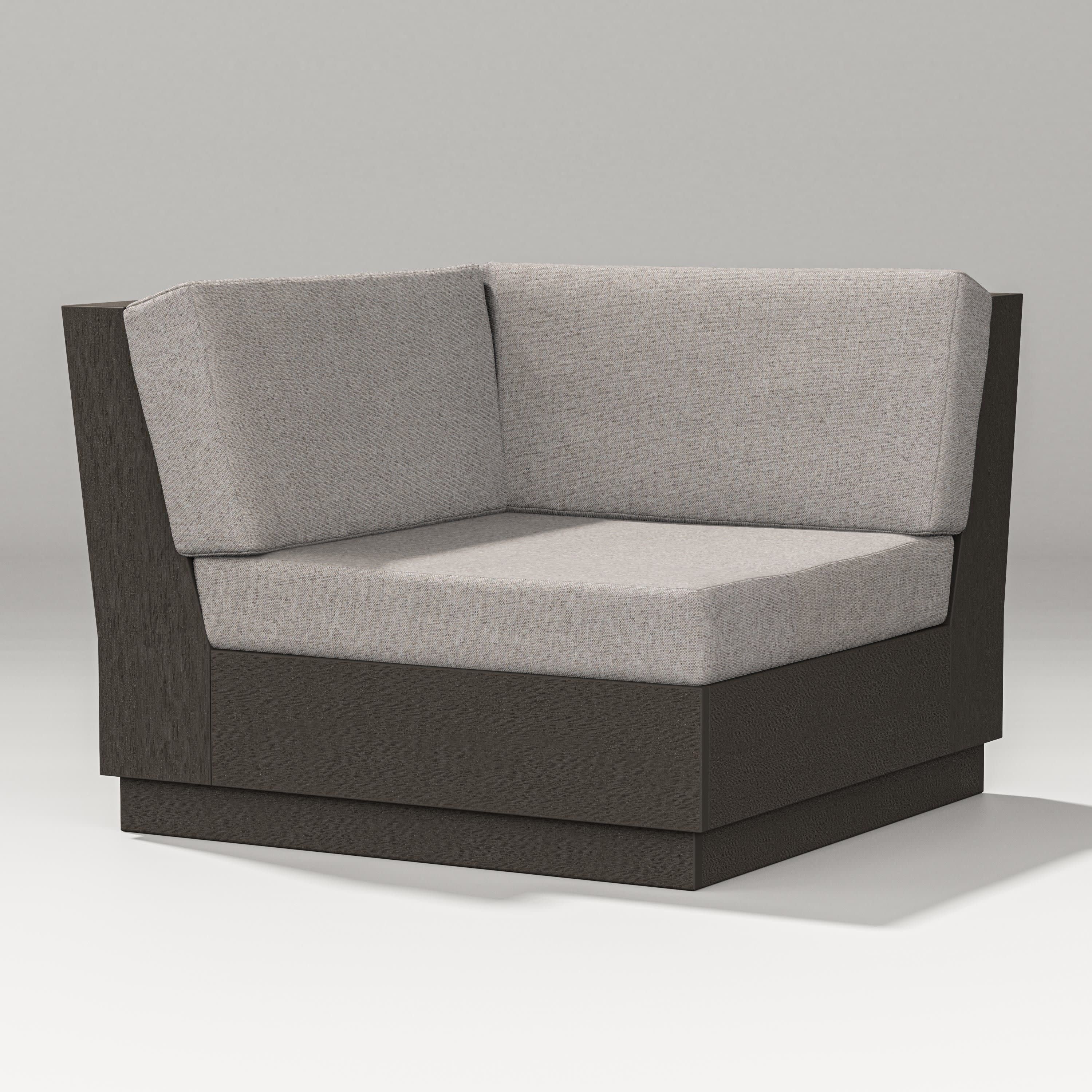 Elevate Modular Corner Chair in Vintage Coffee / Weathered Tweed
