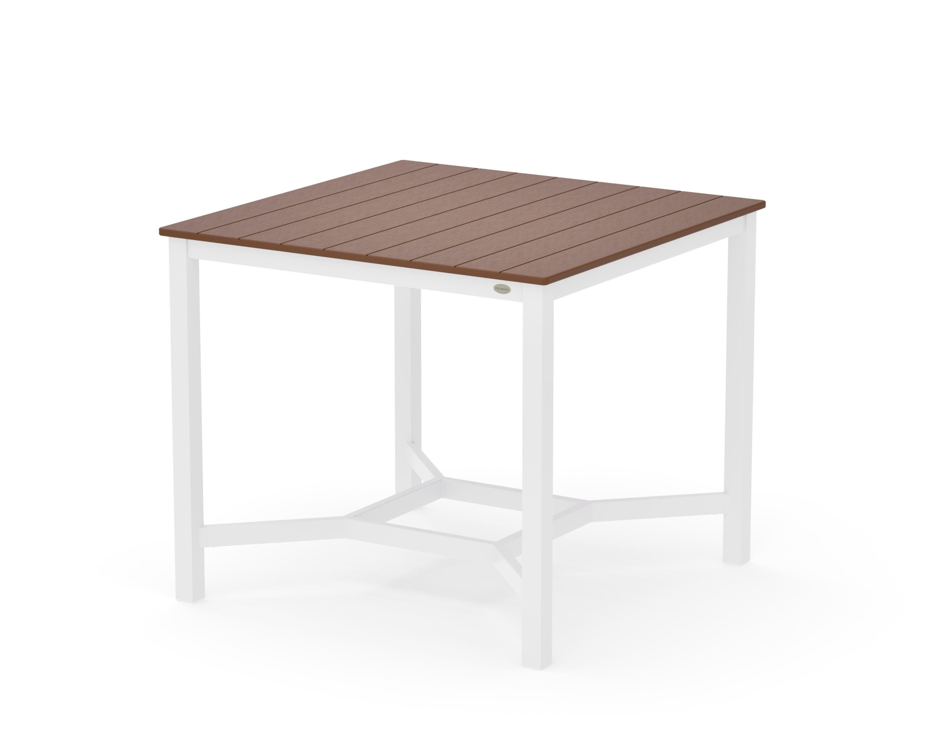Main Street 42 x 42 Counter Table in White / Teak