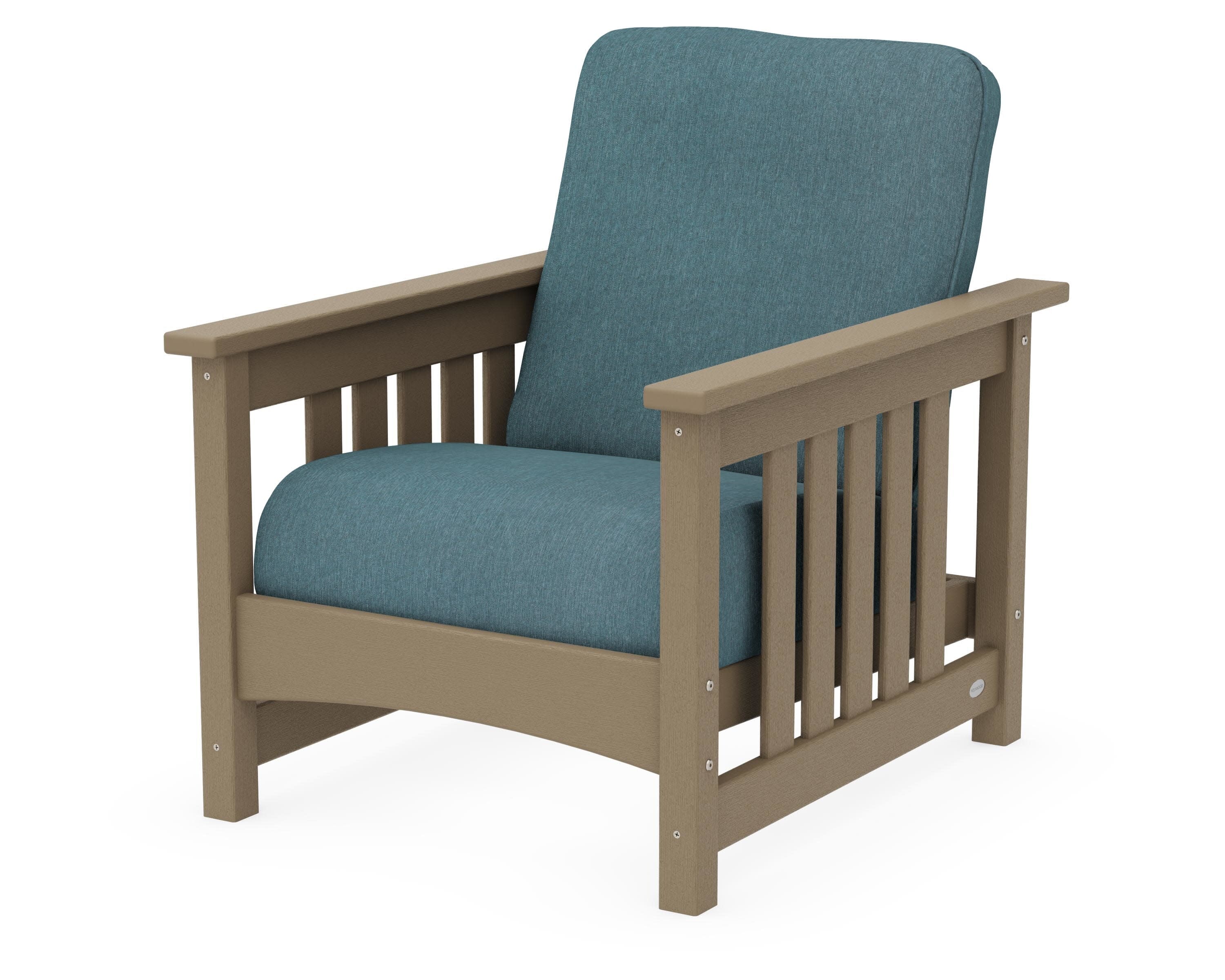 Club Mission Chair in Vintage Sahara / Ocean Teal