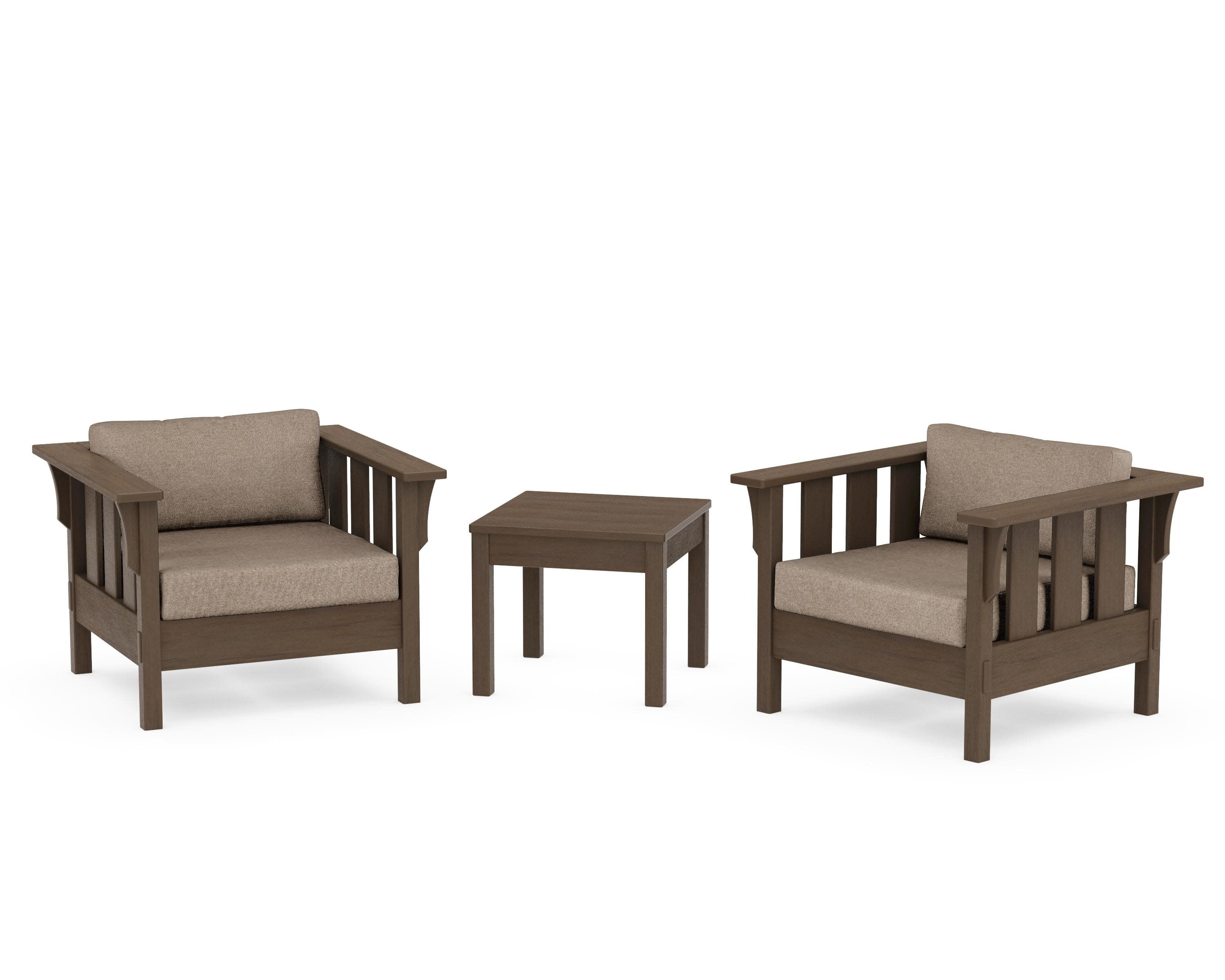 Acadia 3-Piece Deep Seating Set in Kona / Spiced Burlap