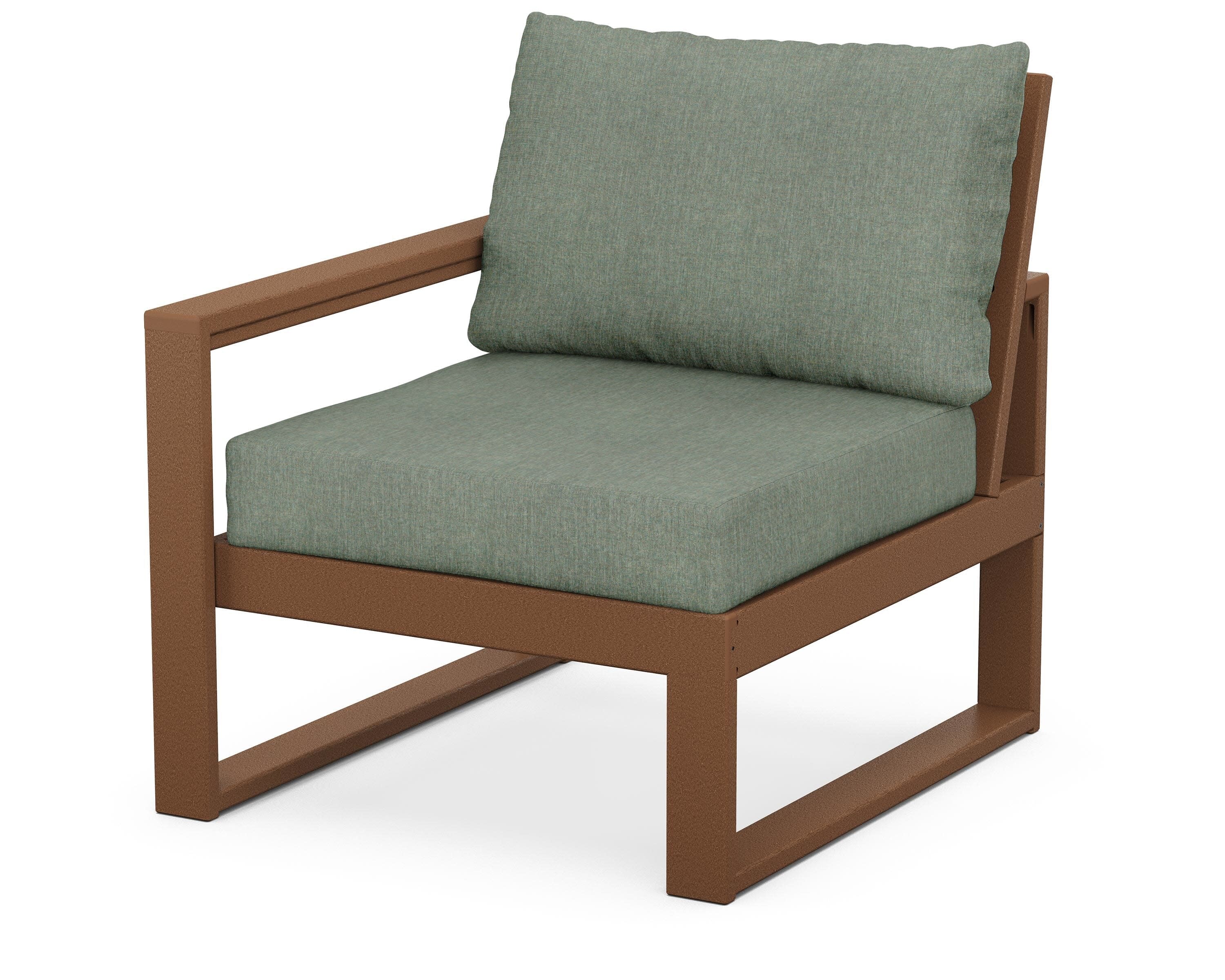 EDGE Modular Left Arm Chair in Teak / Cast Sage