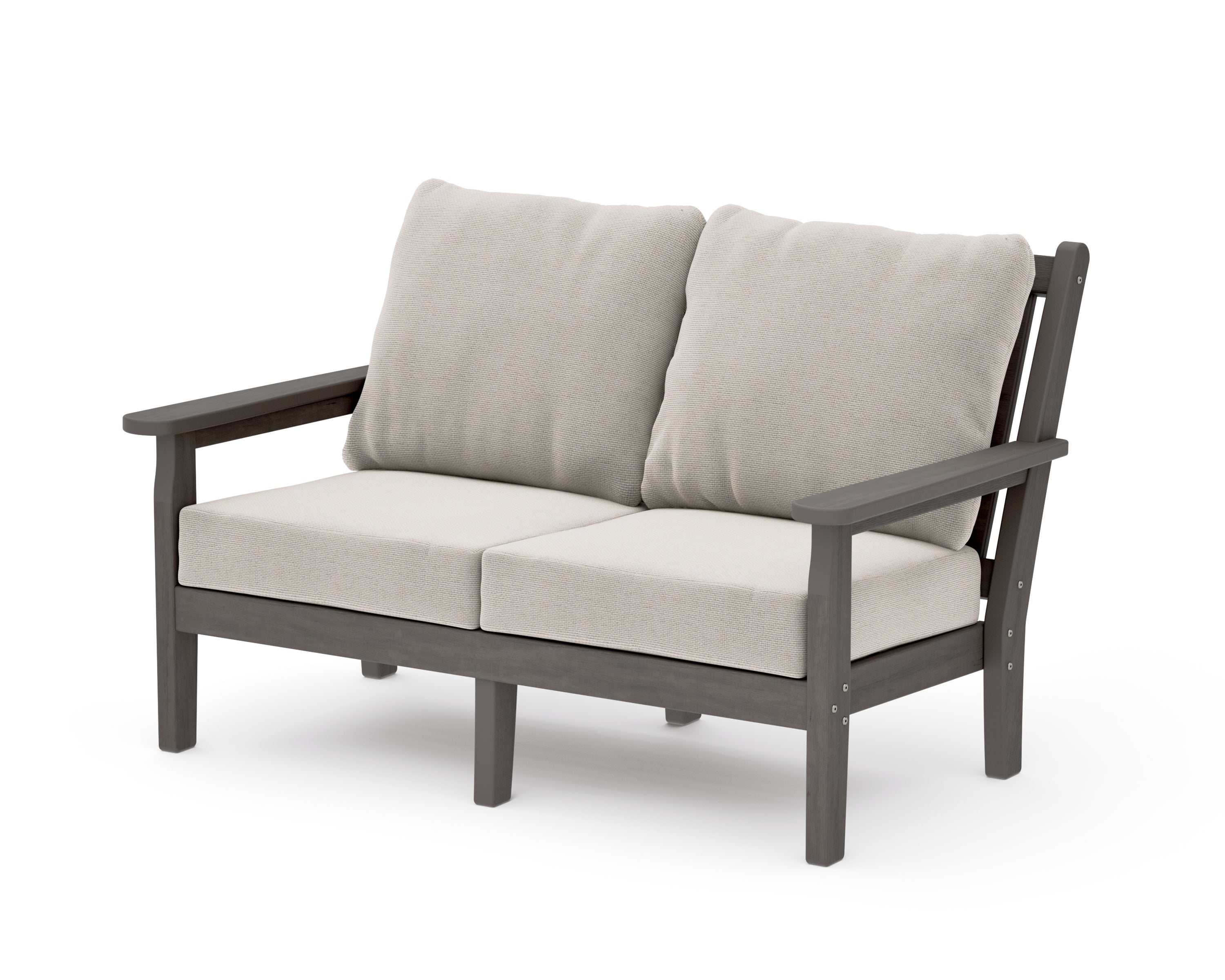 Chippendale Deep Seating Loveseat in Driftwood / Dune Burlap
