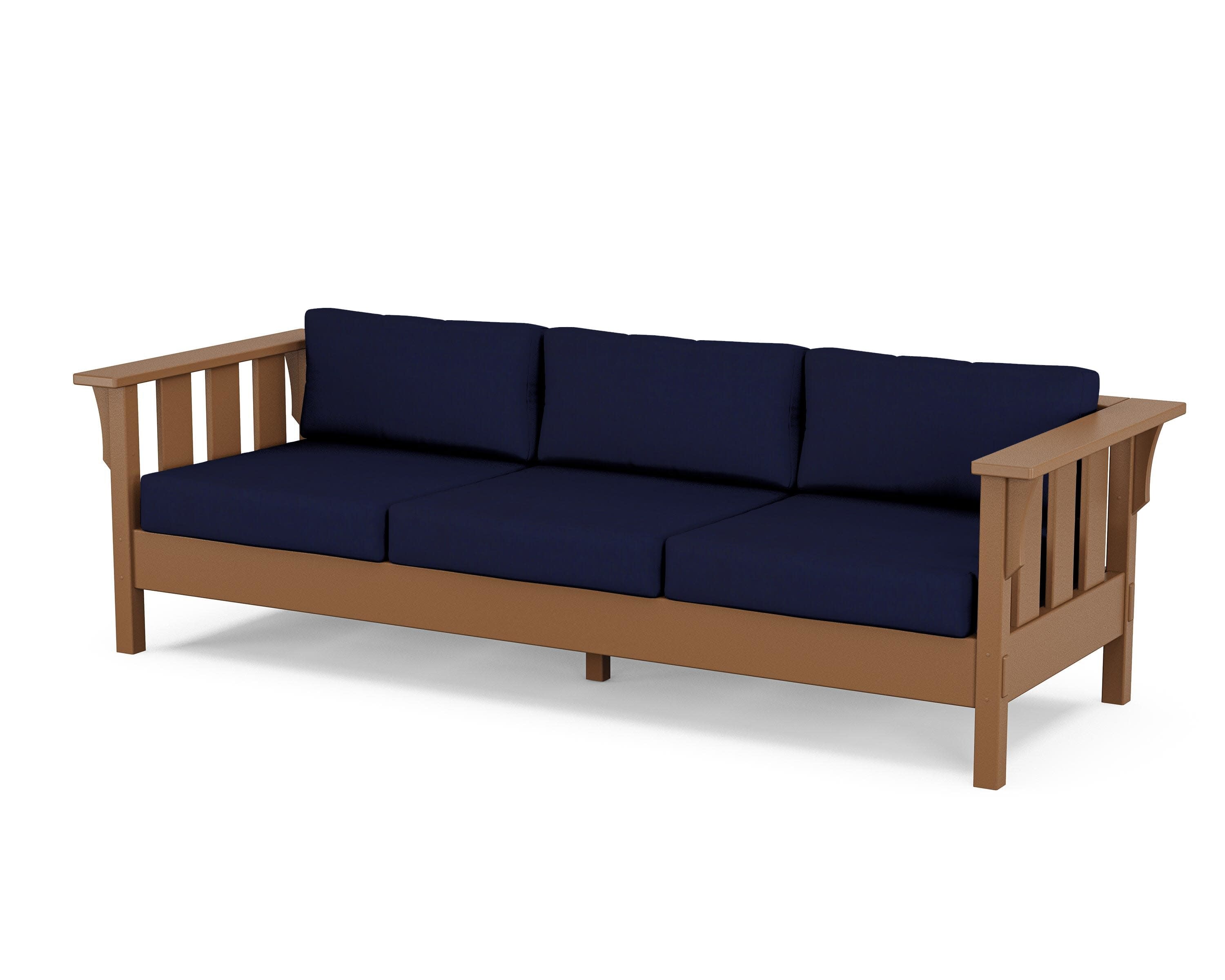 Acadia Deep Seating Sofa in Teak / Navy