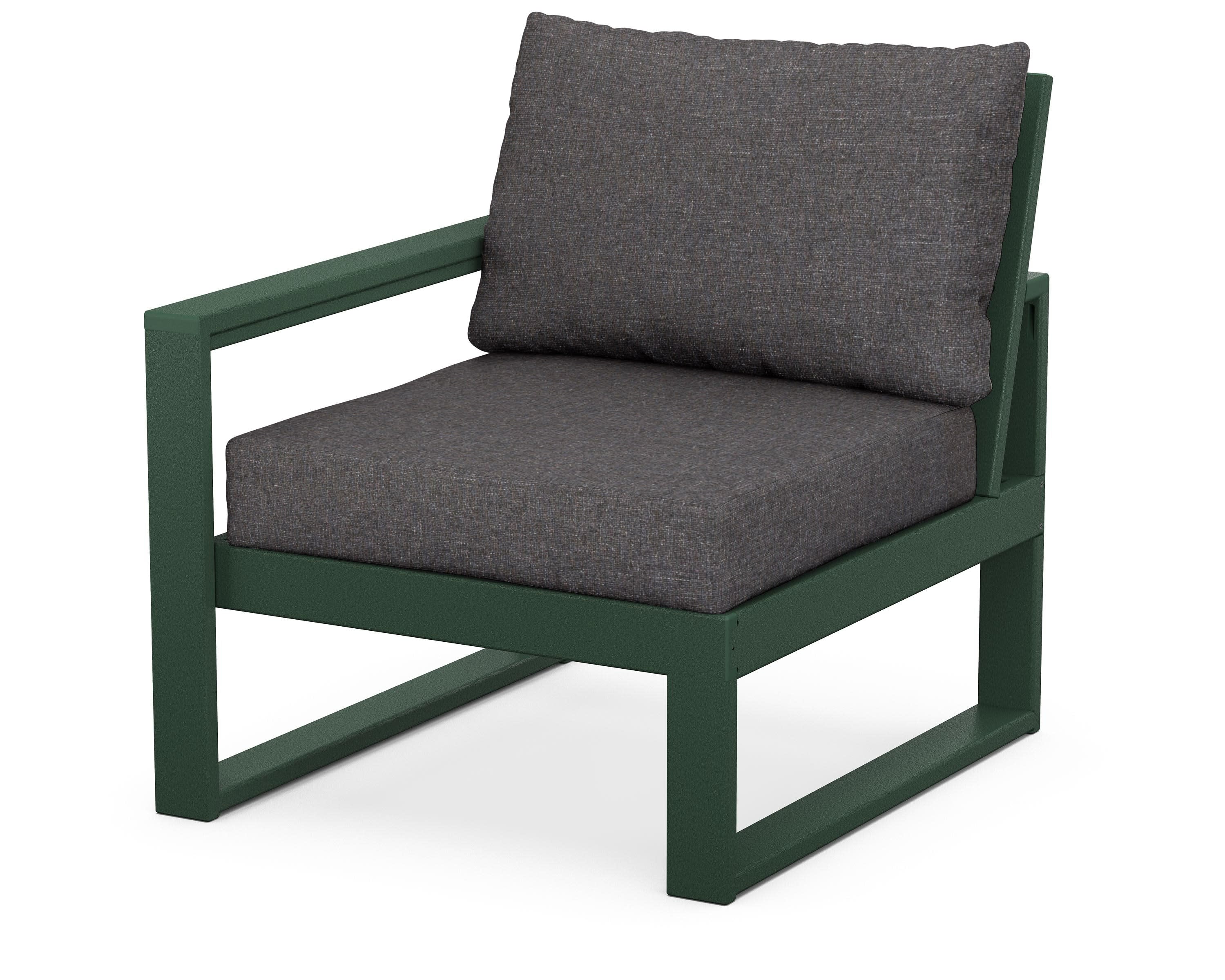 EDGE Modular Left Arm Chair in Green / Ash Charcoal