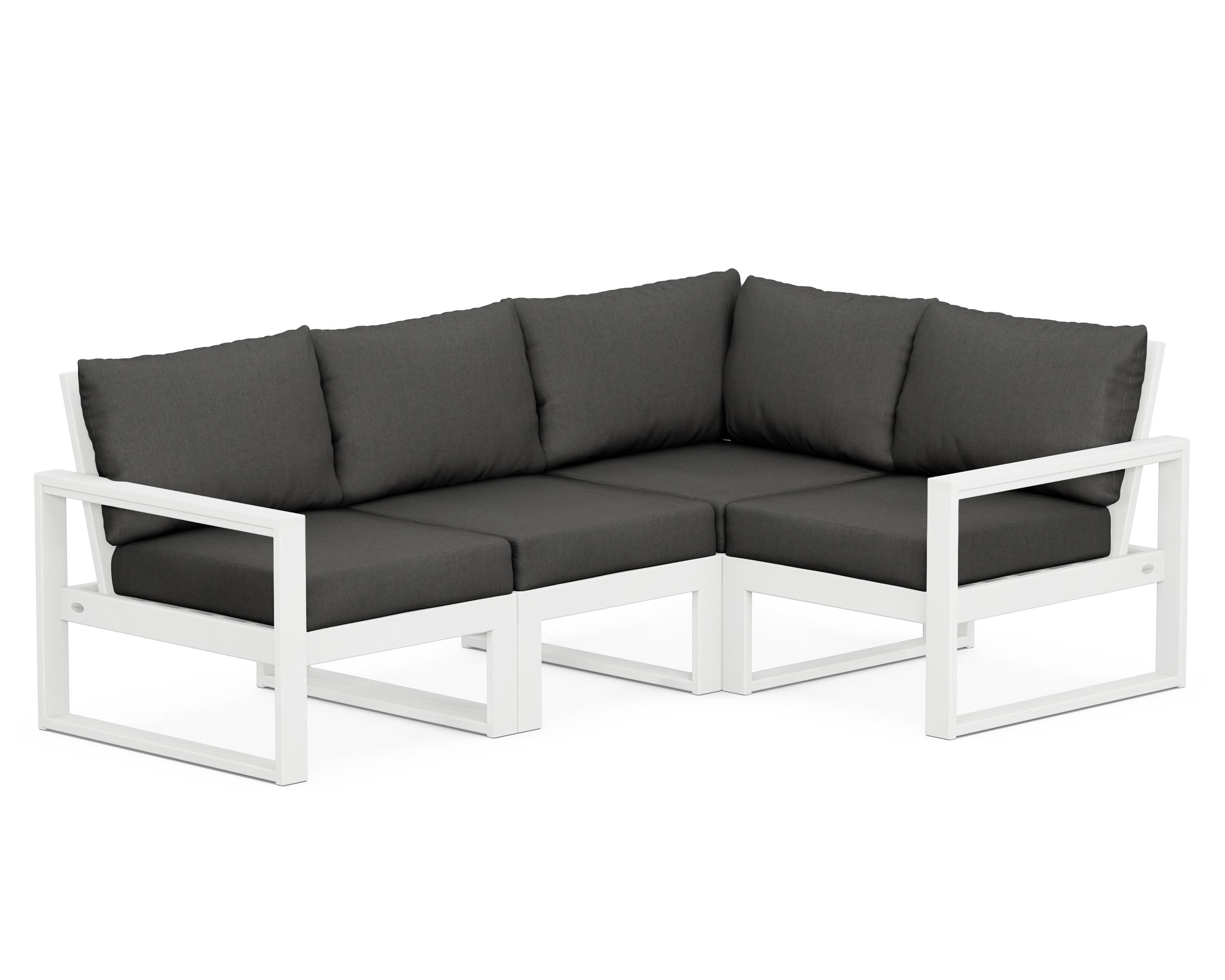 EDGE 4-Piece Modular Deep Seating Set in White / Spectrum Carbon