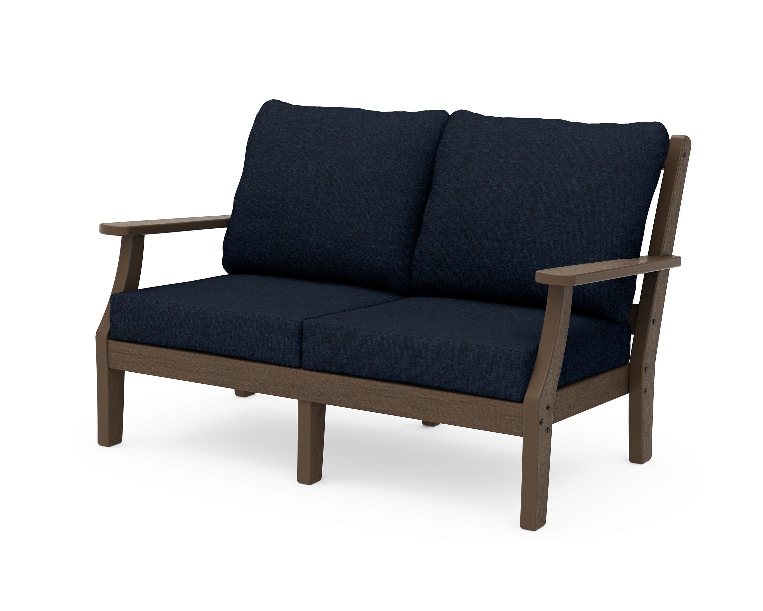 Chinoiserie Deep Seating Loveseat in Kona / Marine Indigo