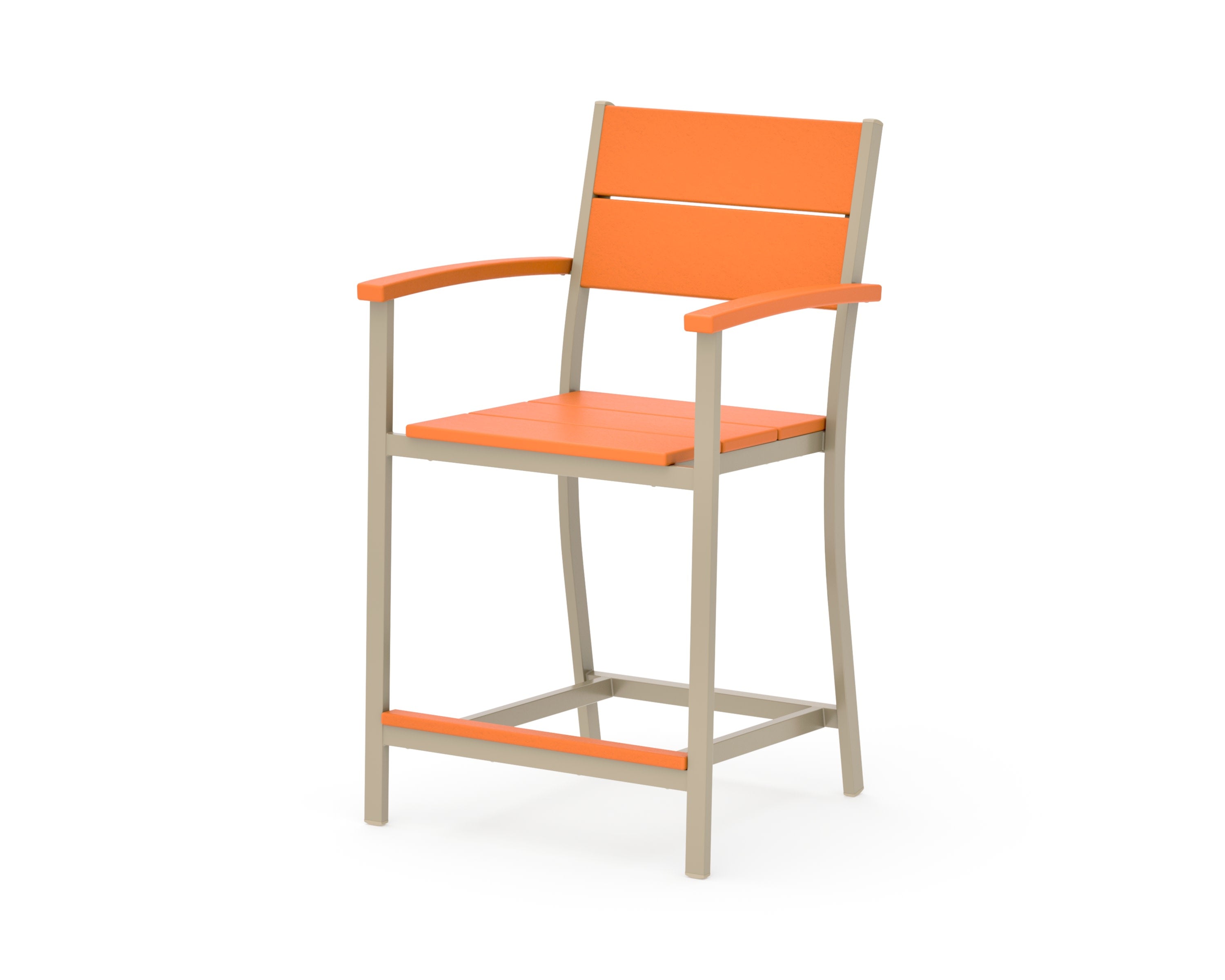 Main Street Counter Arm Chair in Sand / Tangerine