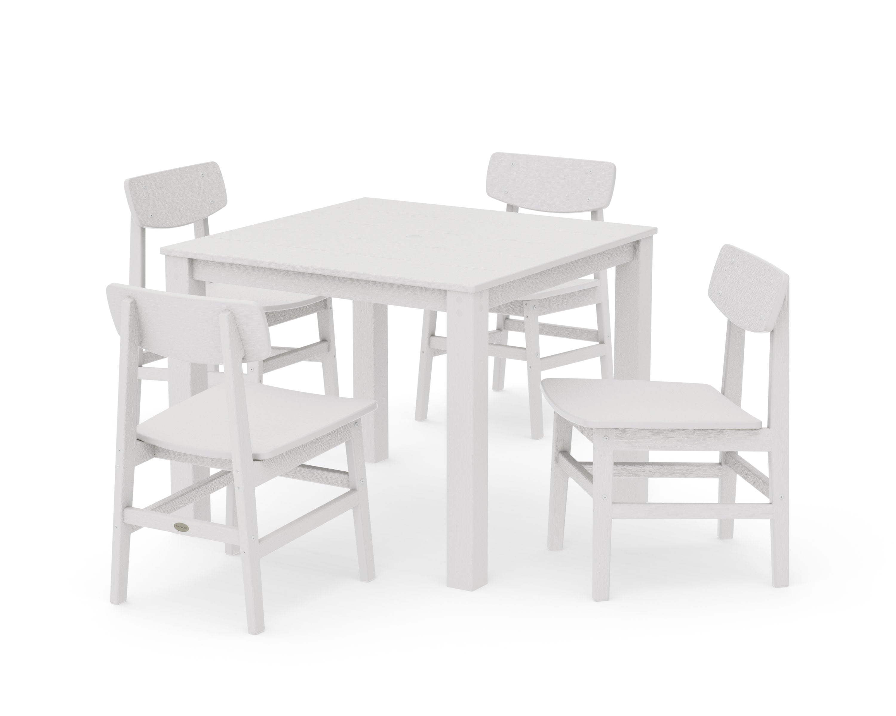 Modern Studio Urban Chair 5-Piece Parsons Dining Set in Vintage White