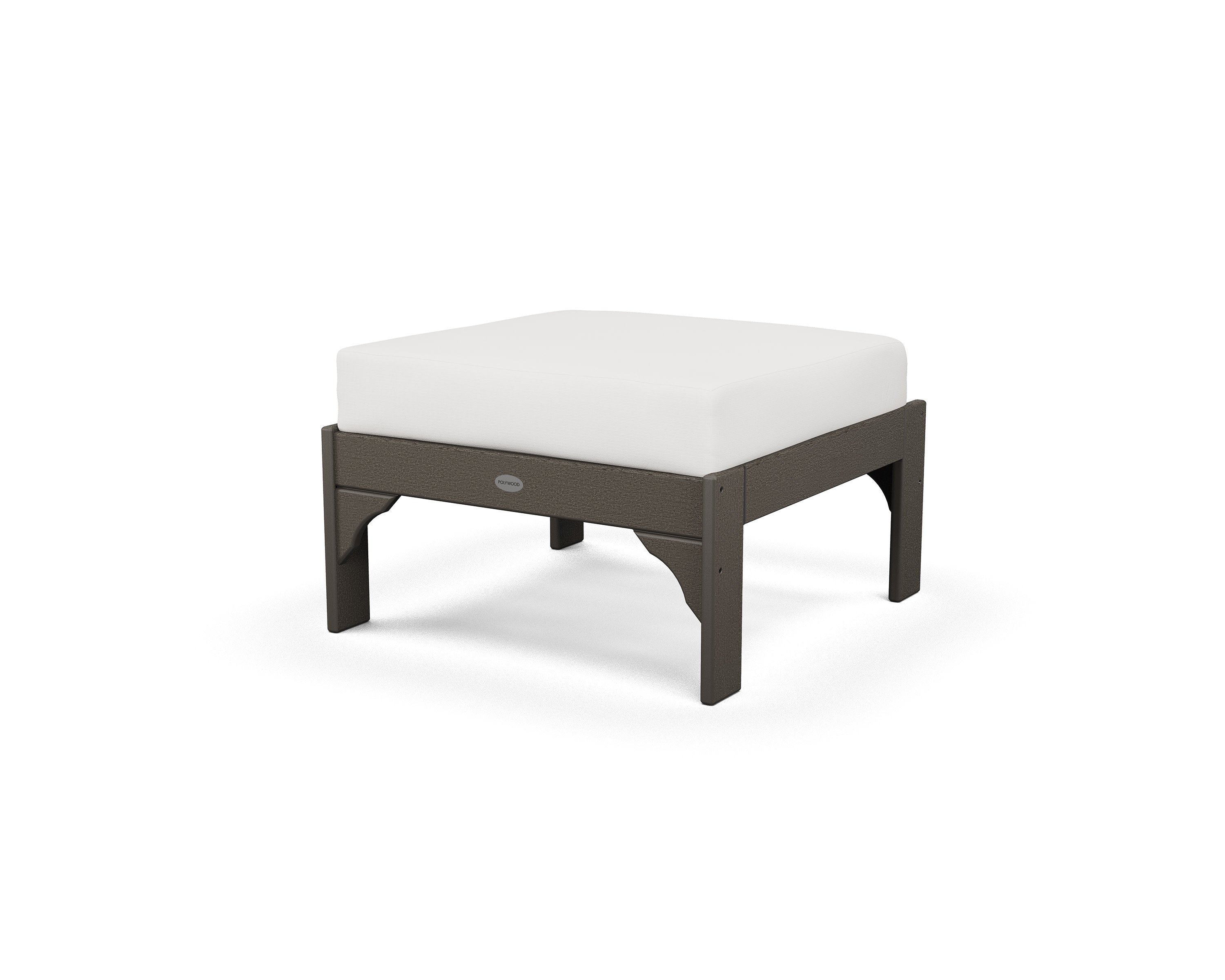 Vineyard Deep Seating Ottoman in Vintage Coffee / Natural Linen