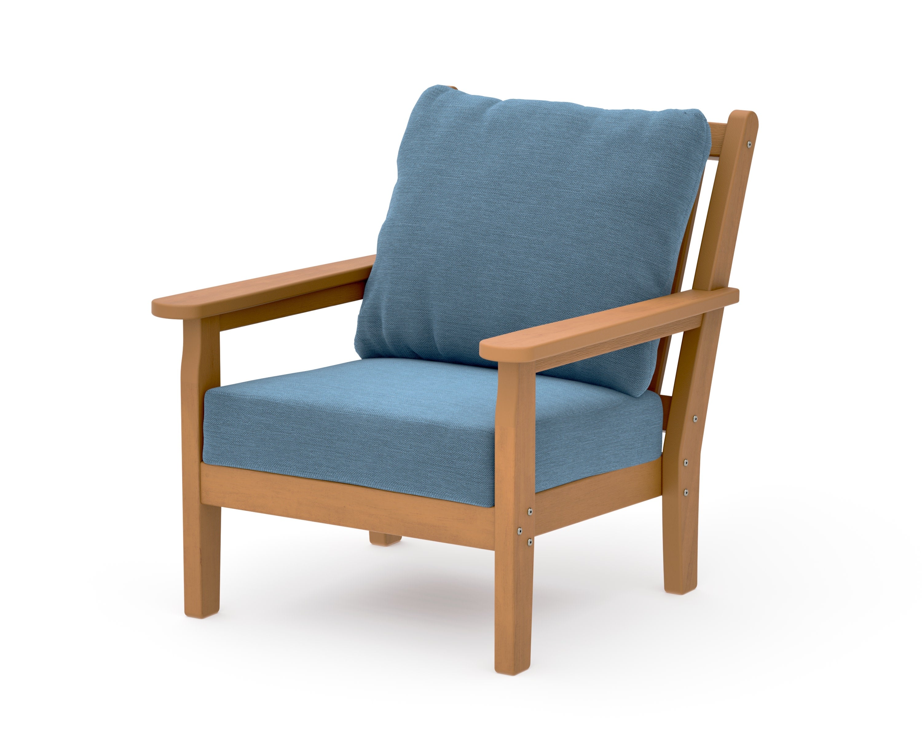 Chippendale Deep Seating Chair in Natural / Sky Blue