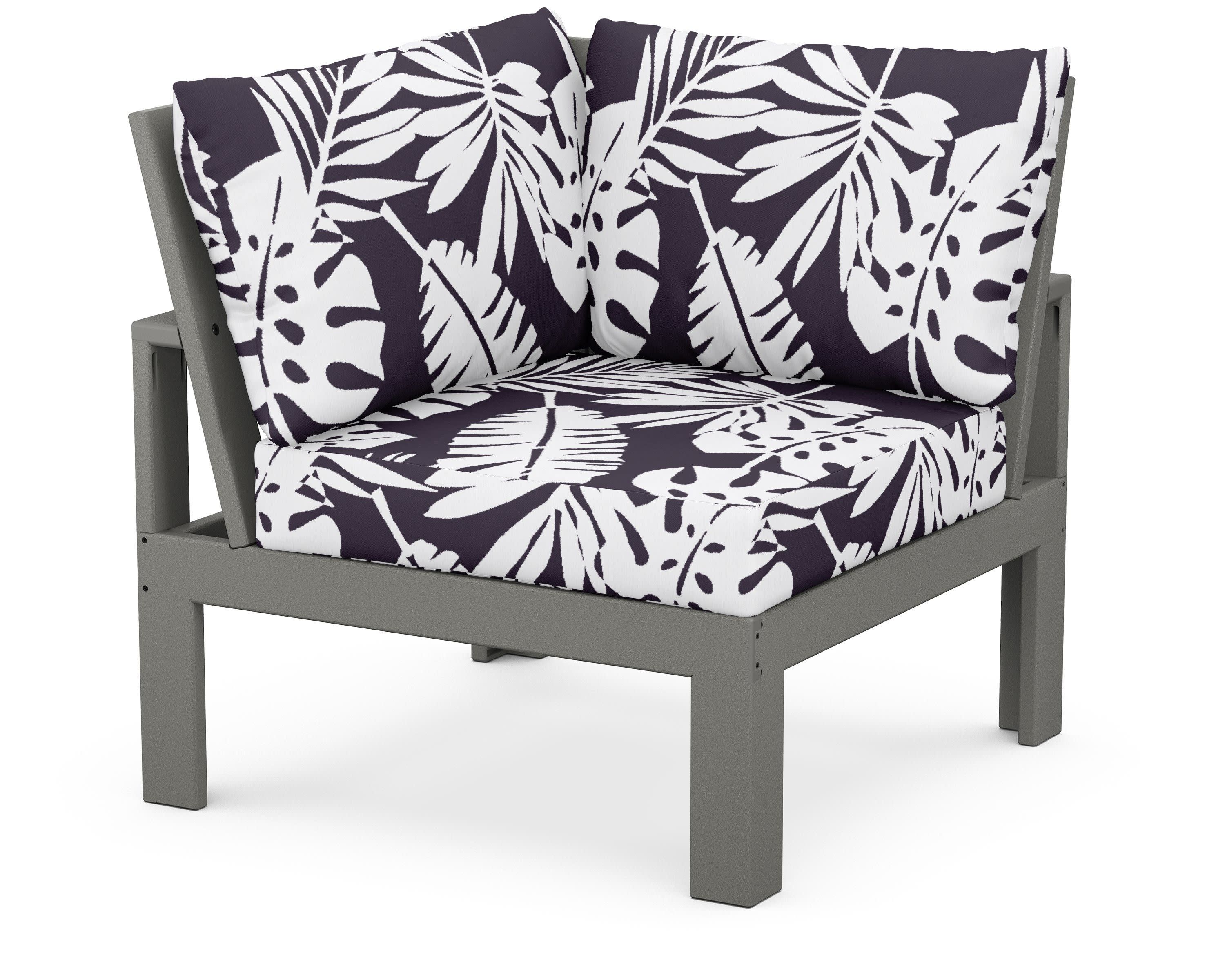 Modular Corner Chair in Slate Grey / Leaf Navy