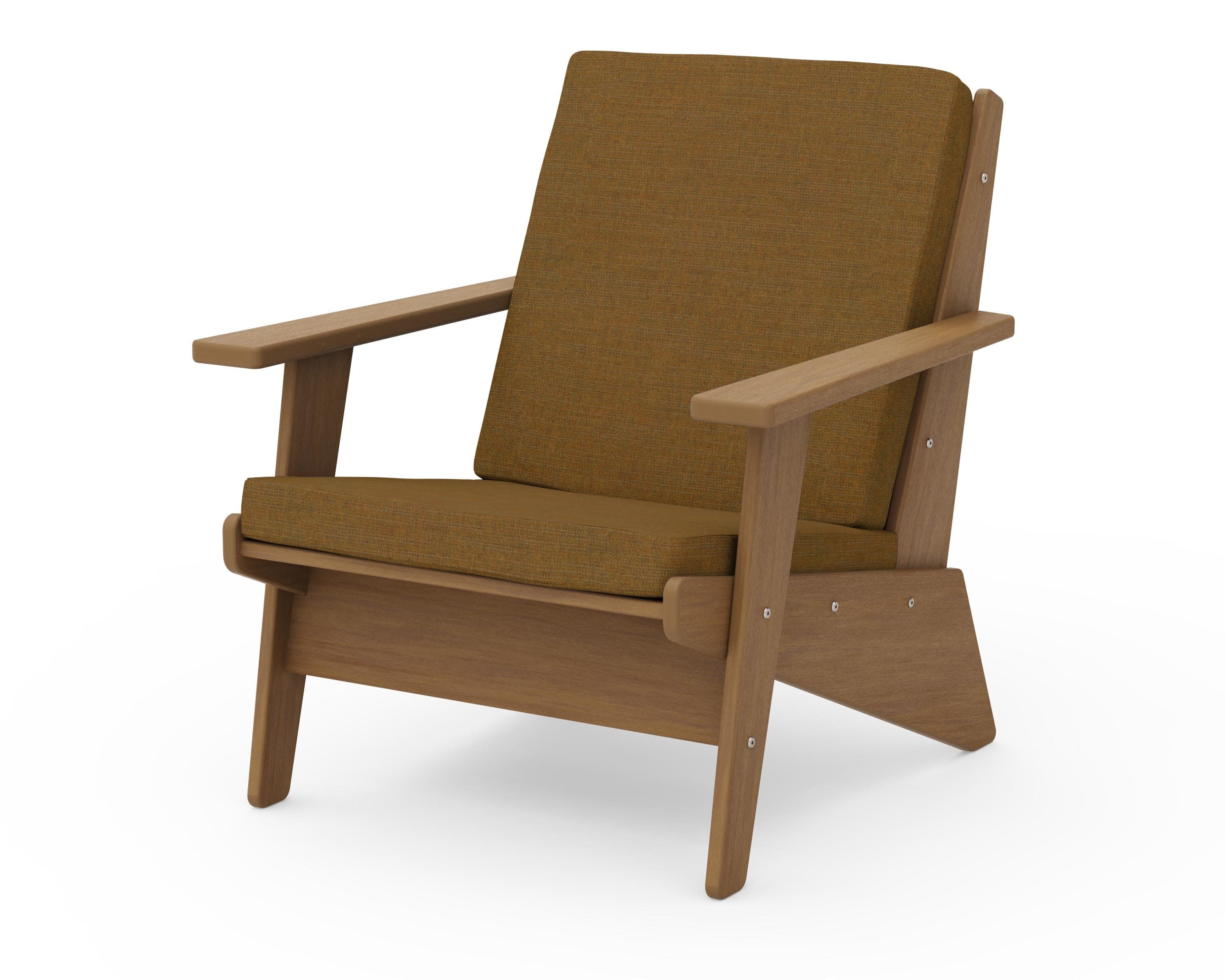 Riviera Modern Lounge Chair in Natural / Exhale Teak