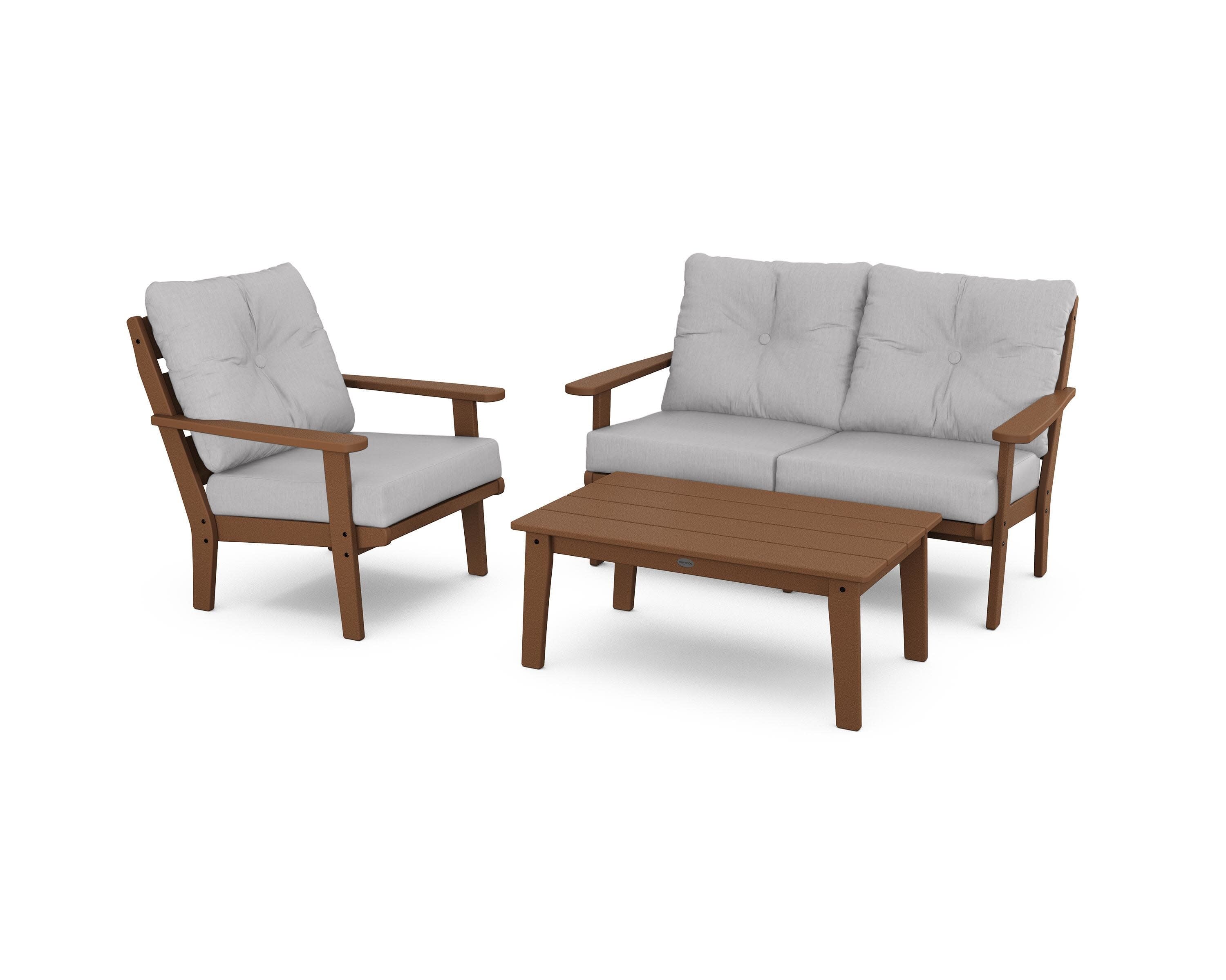 Lakeside 3-Piece Deep Seating Set in Teak / Granite