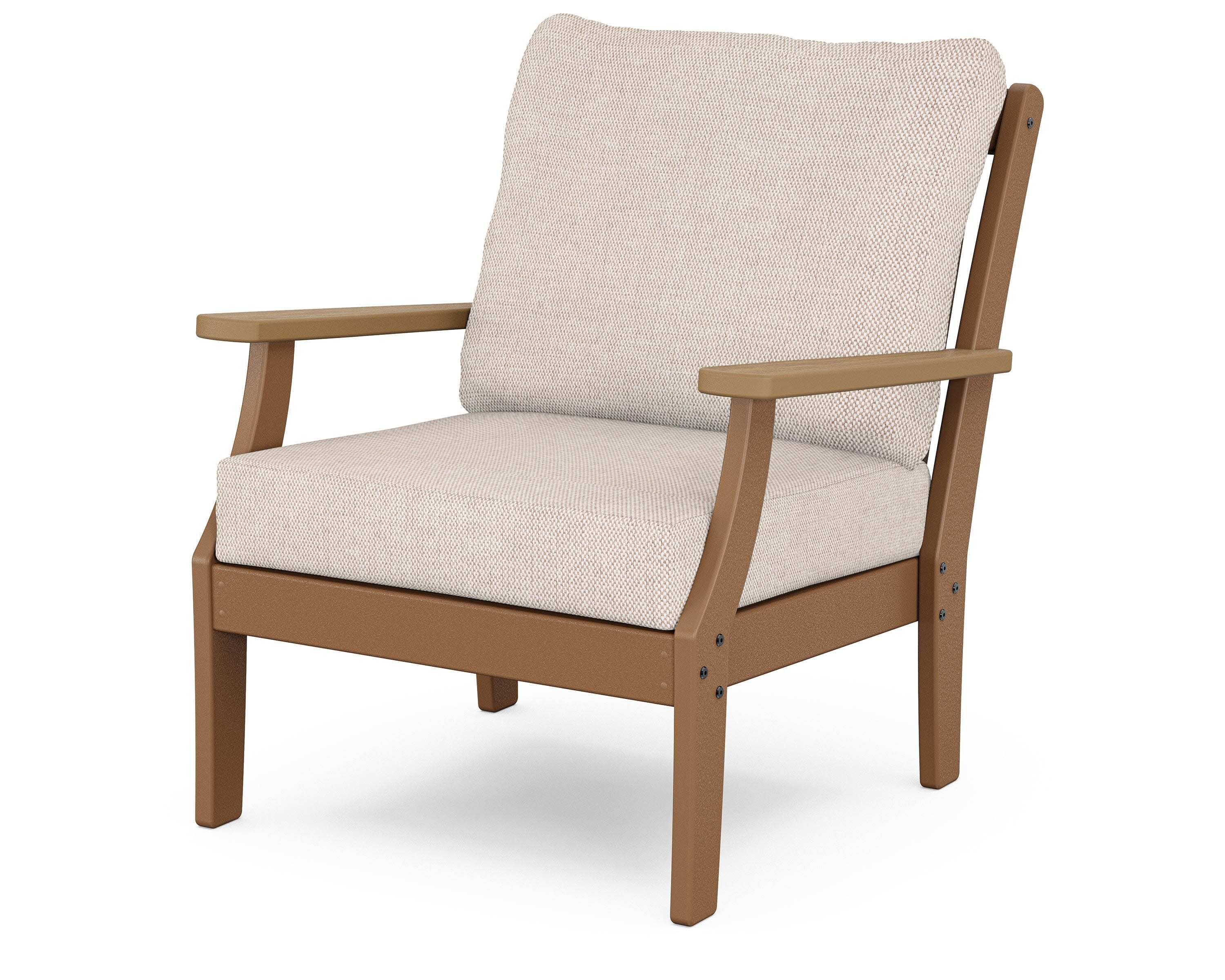 Braxton Deep Seating Chair in Teak / Natural / Blend Linen