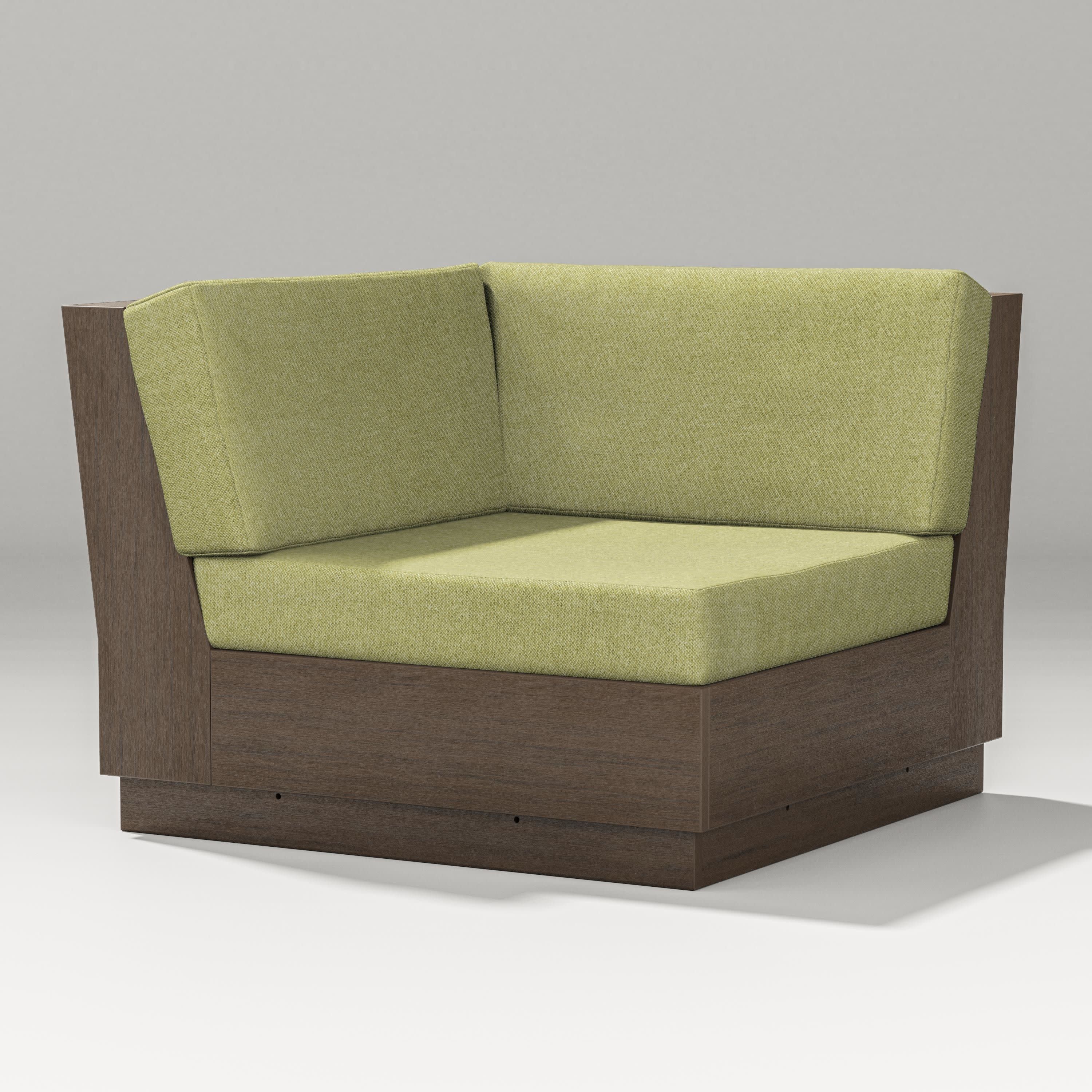 Elevate Modular Corner Chair in Kona / Chartreuse Boucle