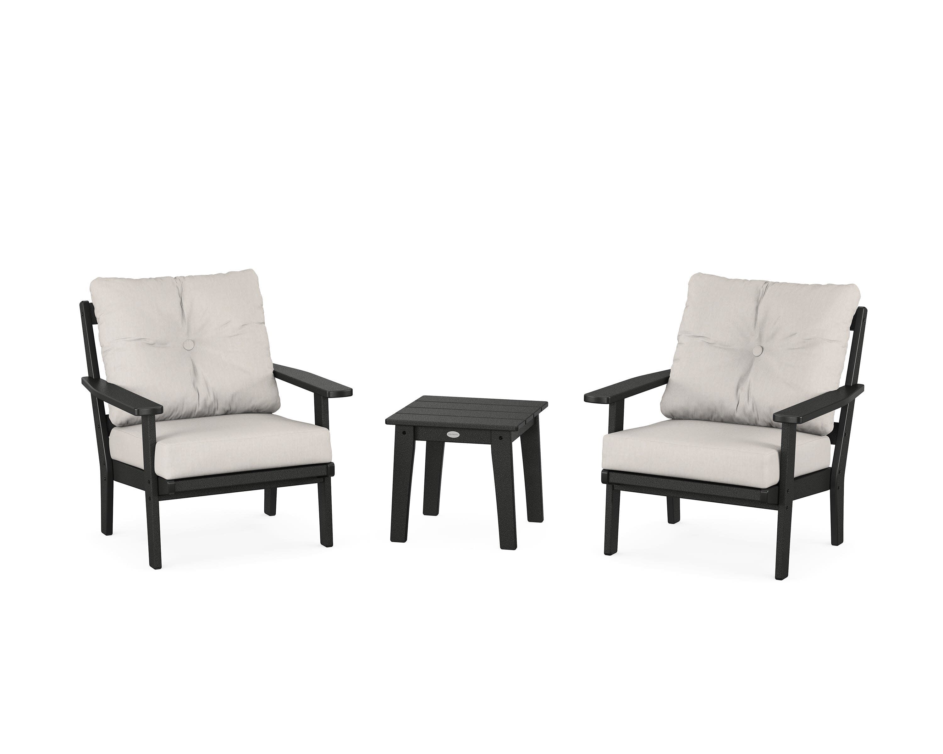 Oxford 3-Piece Deep Seating Set in Black / Cast Ash