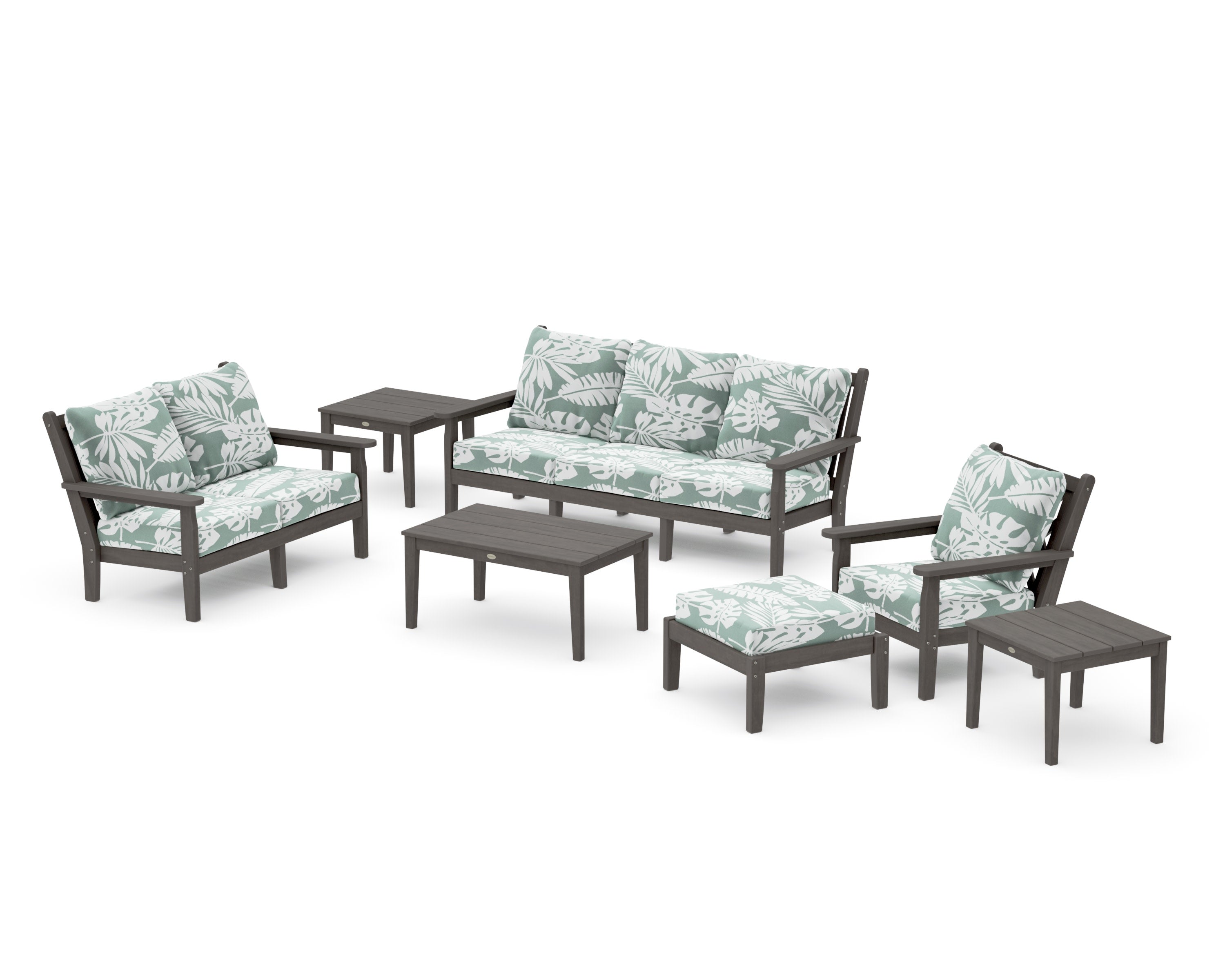 Chippendale 7-Piece Deep Seating Set in Driftwood / Leaf Glacier Spa