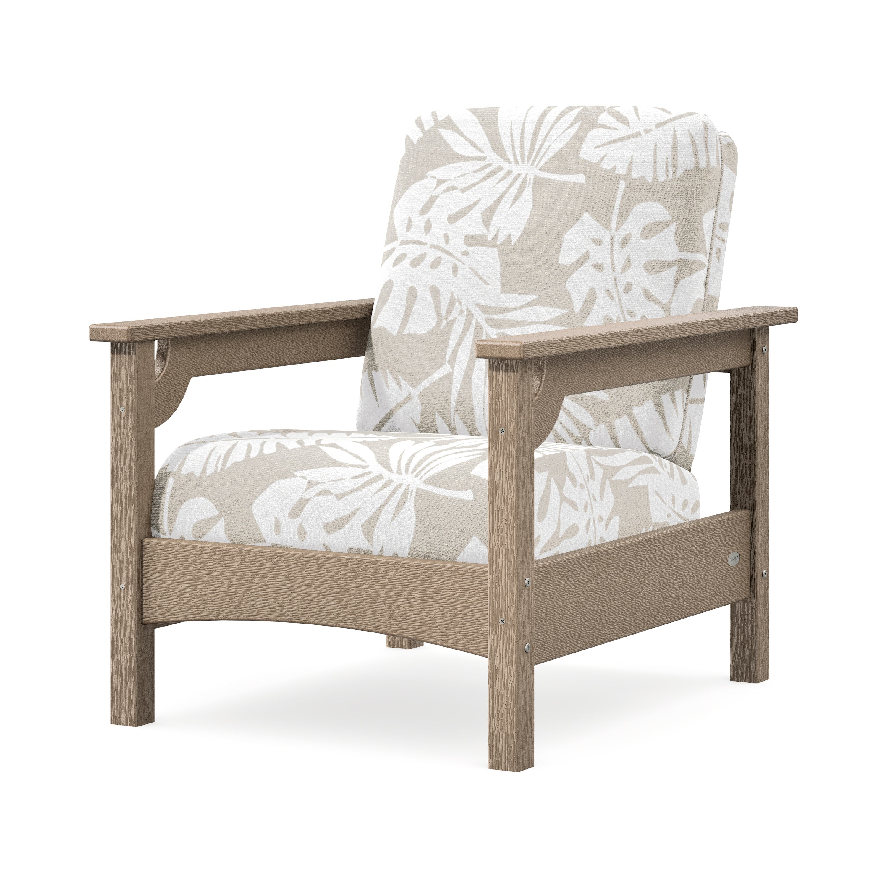 Club Chair in Vintage Sahara / Leaf Dune Burlap