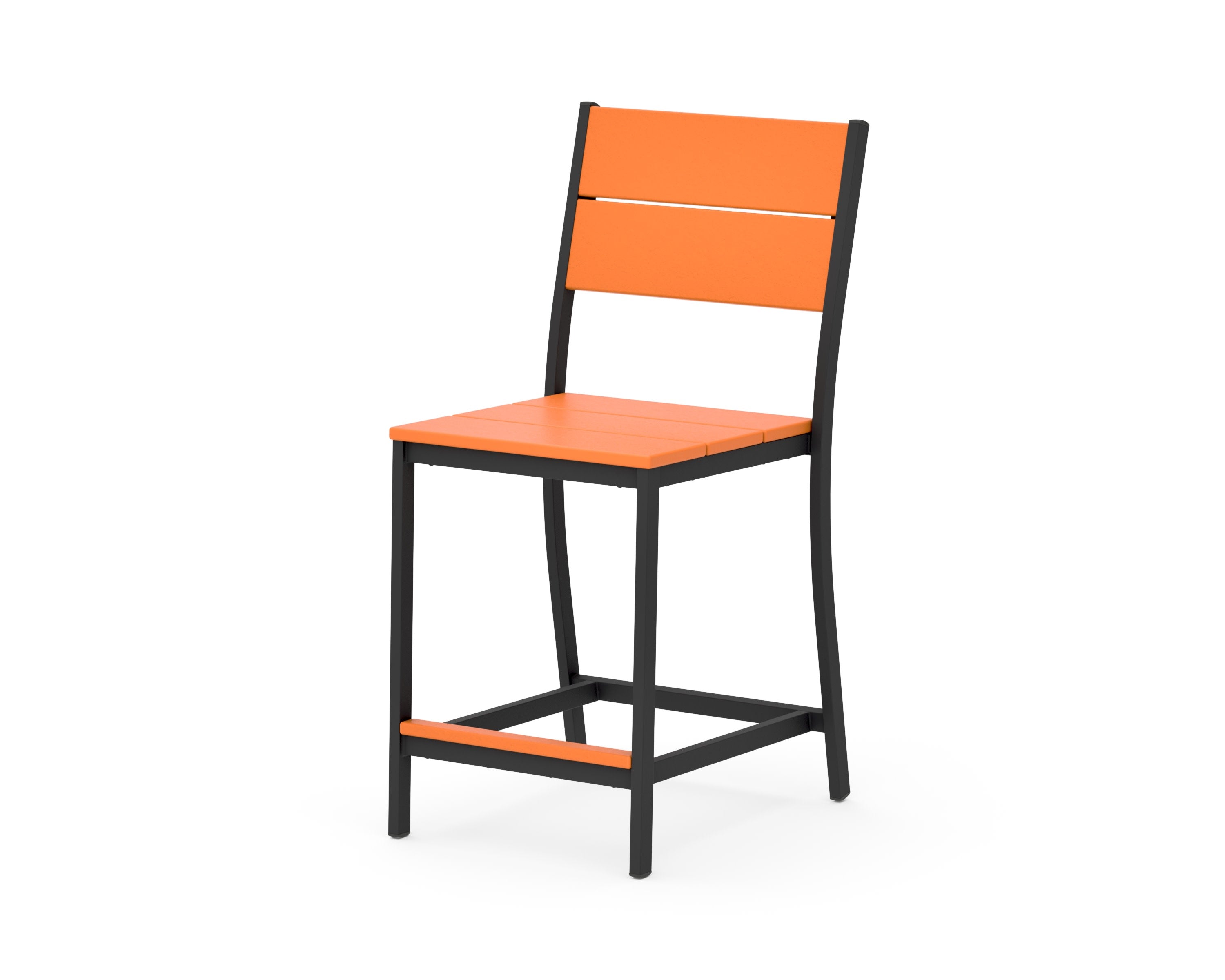 Main Street Counter Side Chair in Black / Tangerine