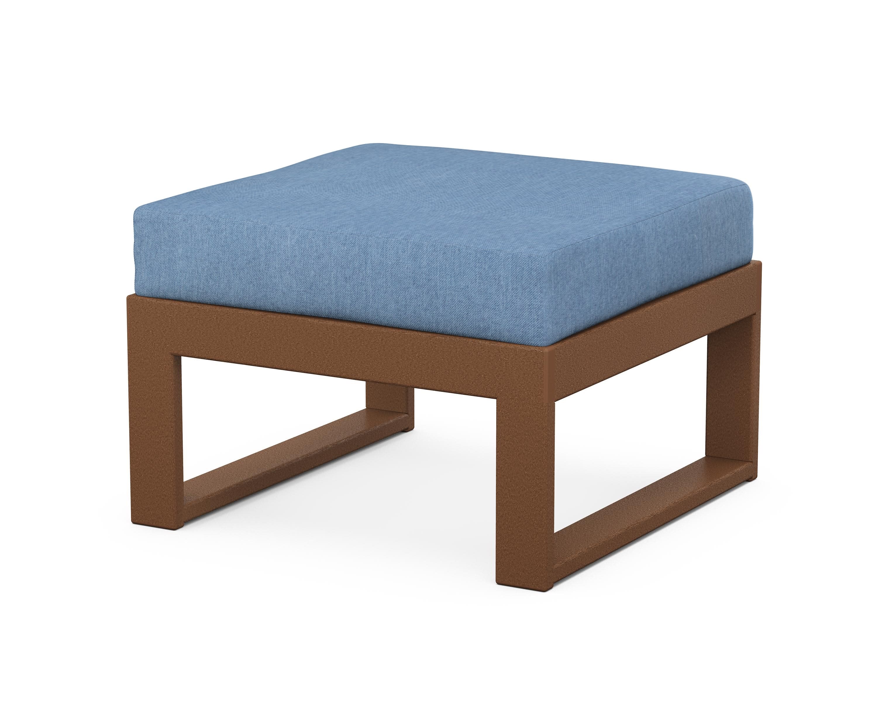 Modular Ottoman - Modern in Teak / Sky Blue