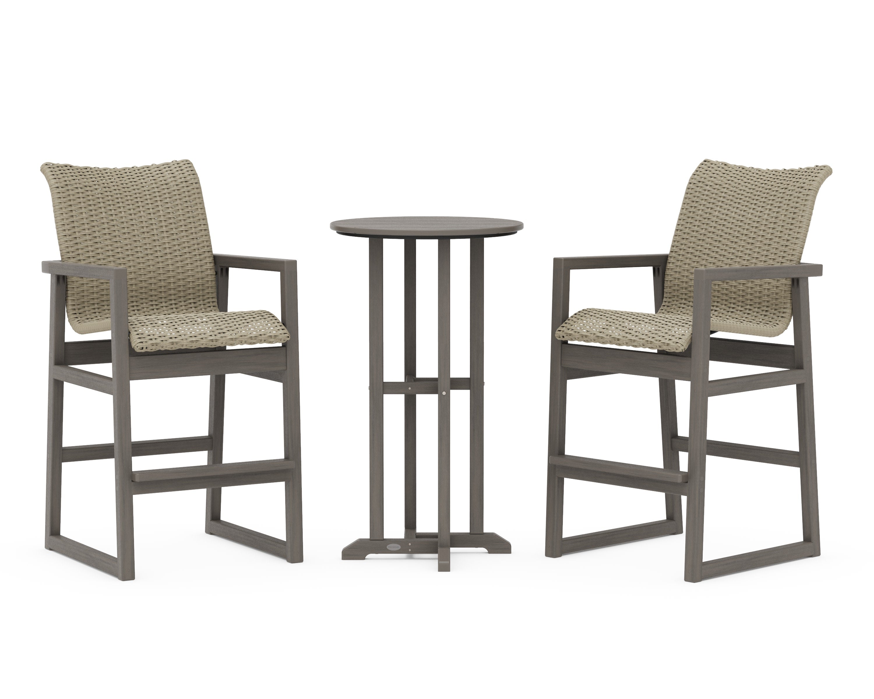 EDGE Woven 3-Piece Farmhouse Bar Set in Driftwood / Dune Grass