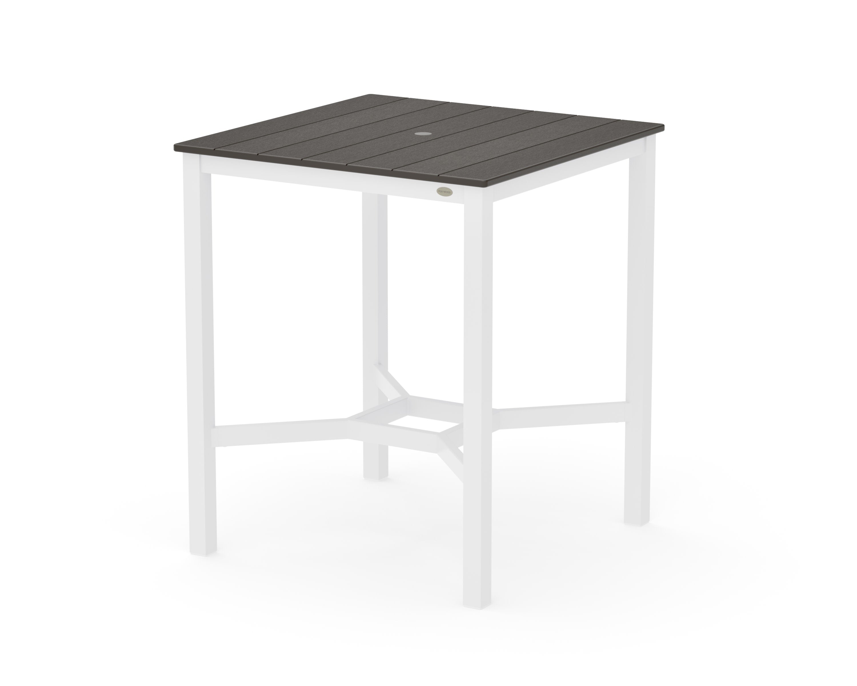 Main Street 36 x 36 Bar Table in White / Vintage Coffee