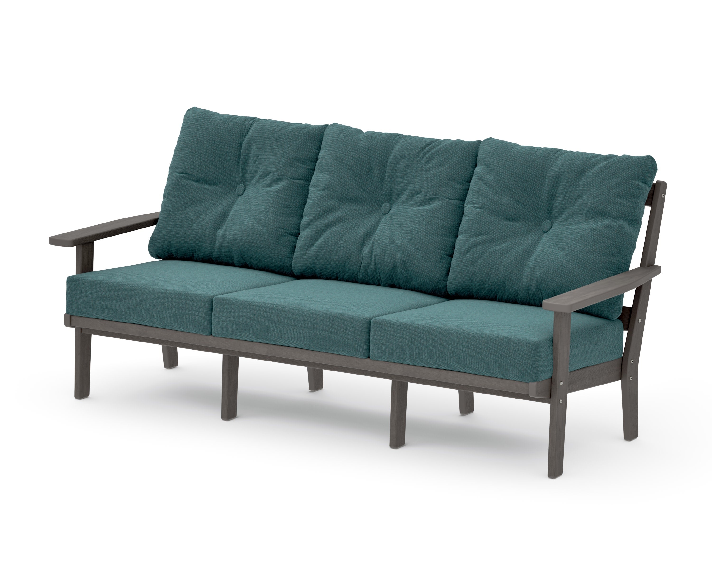 Oxford Deep Seating Sofa in Driftwood / Ocean Teal