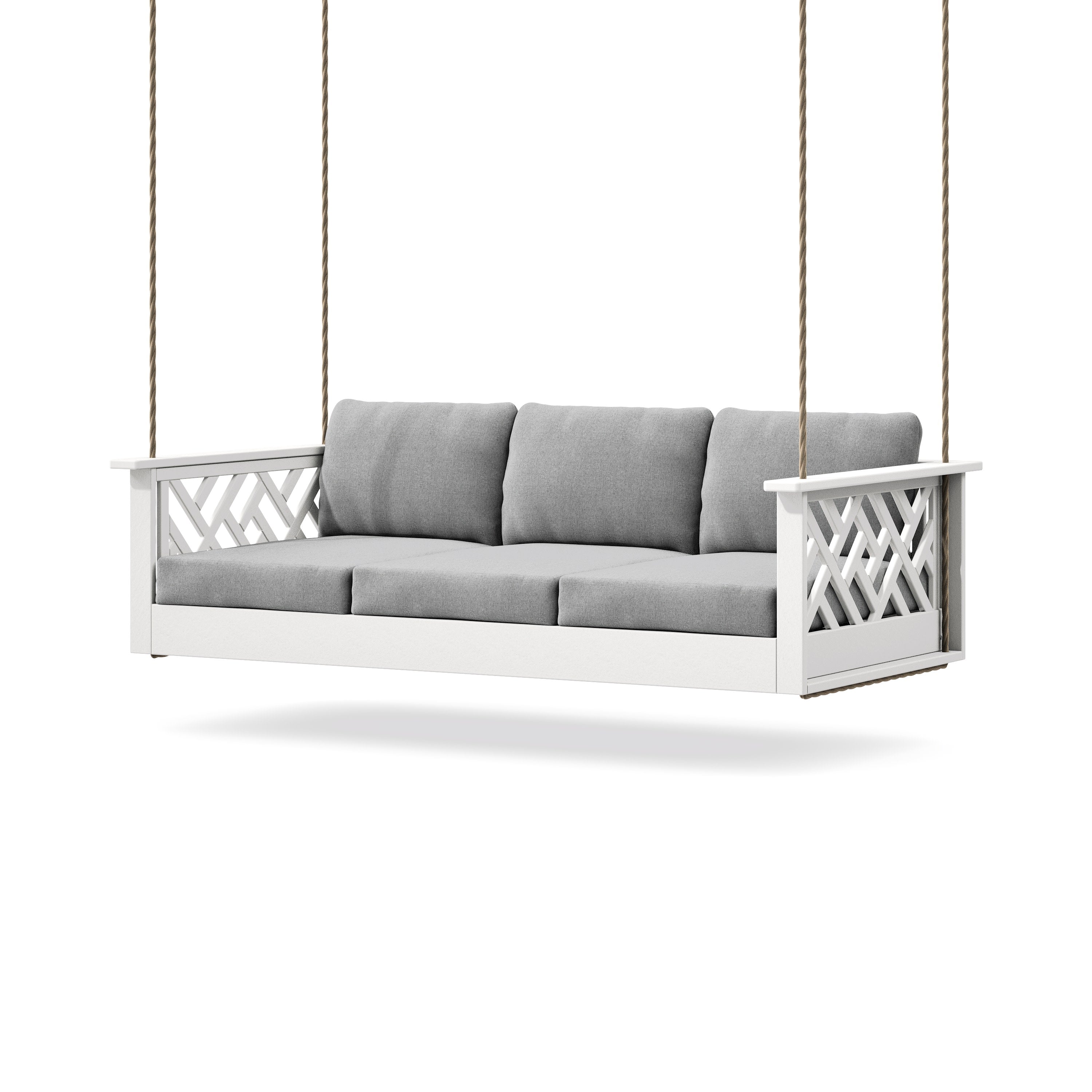 Chippendale Daybed Swing in White / Grey Mist