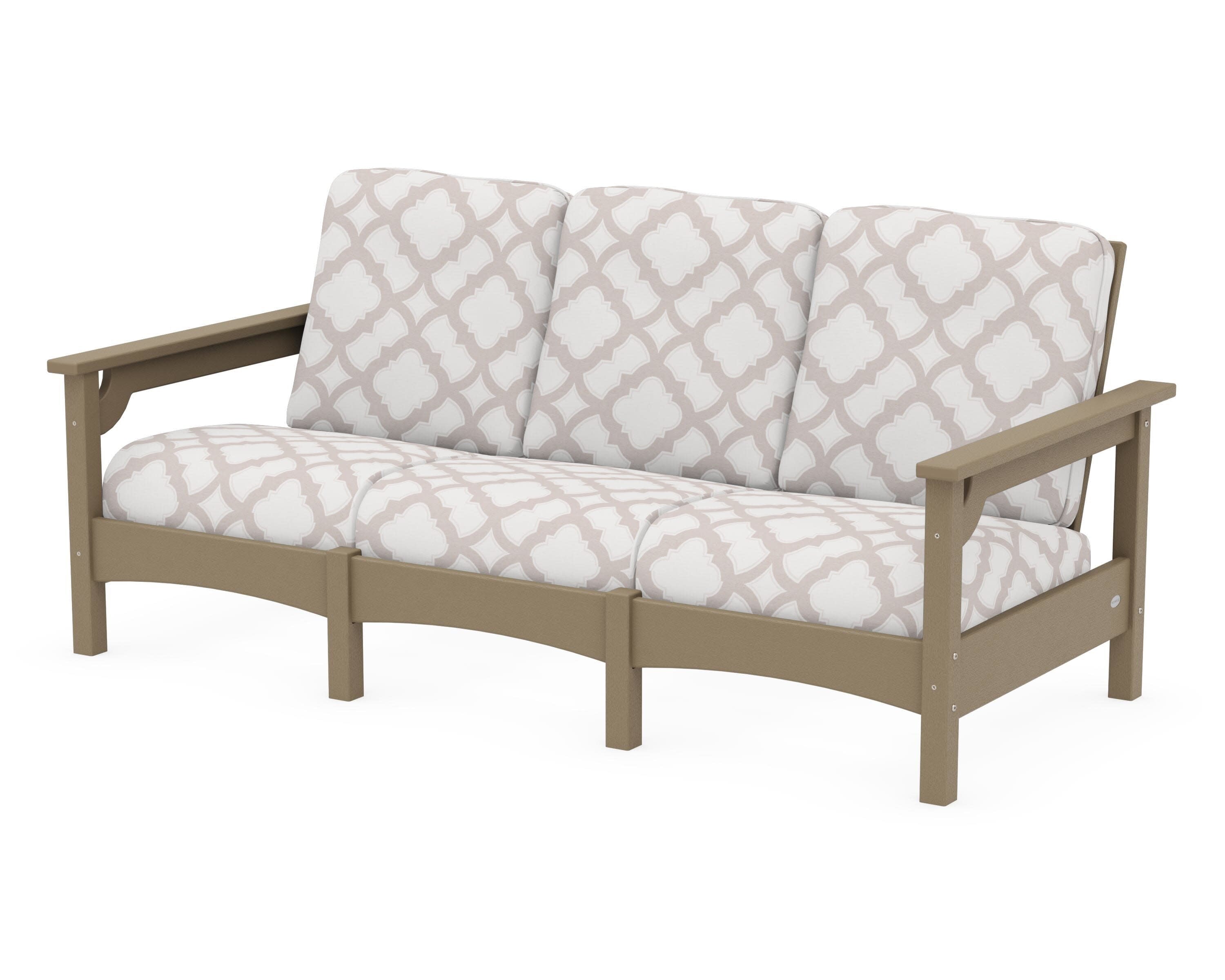 Club Sofa in Vintage Sahara / Trellis Dune Burlap
