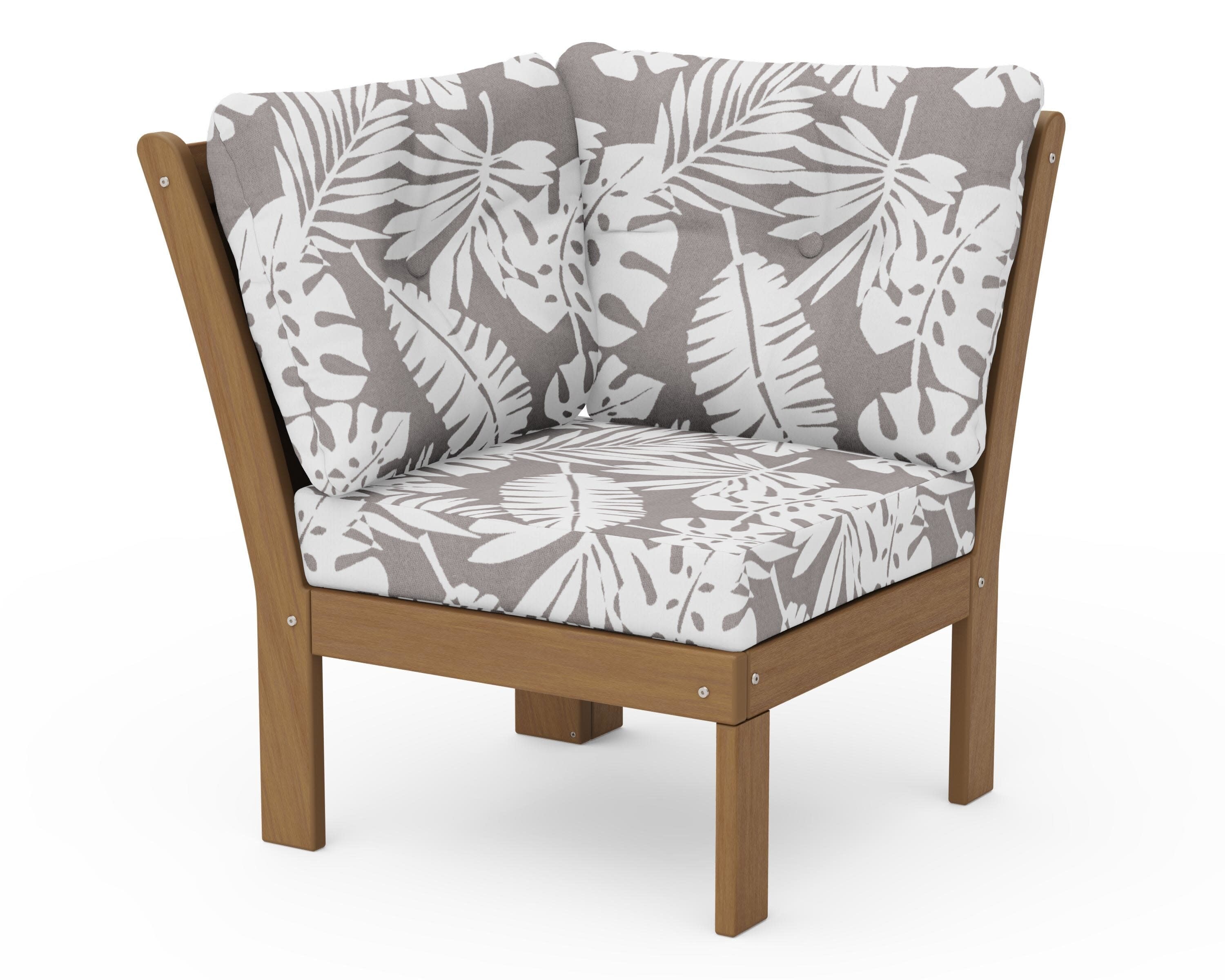 Vineyard Modular Corner Chair in Natural / Leaf Grey Mist