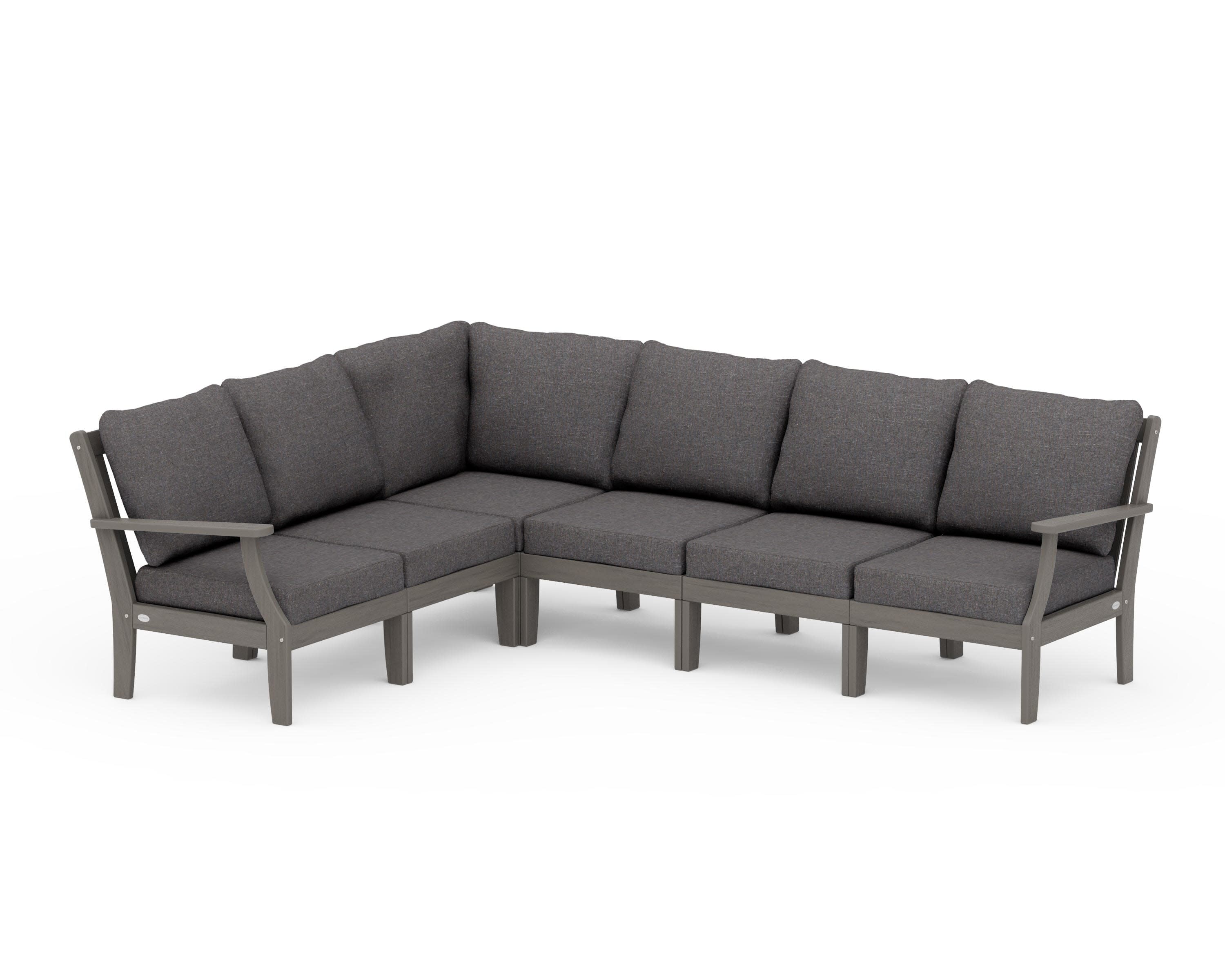 Braxton Modular 6-Piece Deep Seating Set in Driftwood / Ash Charcoal